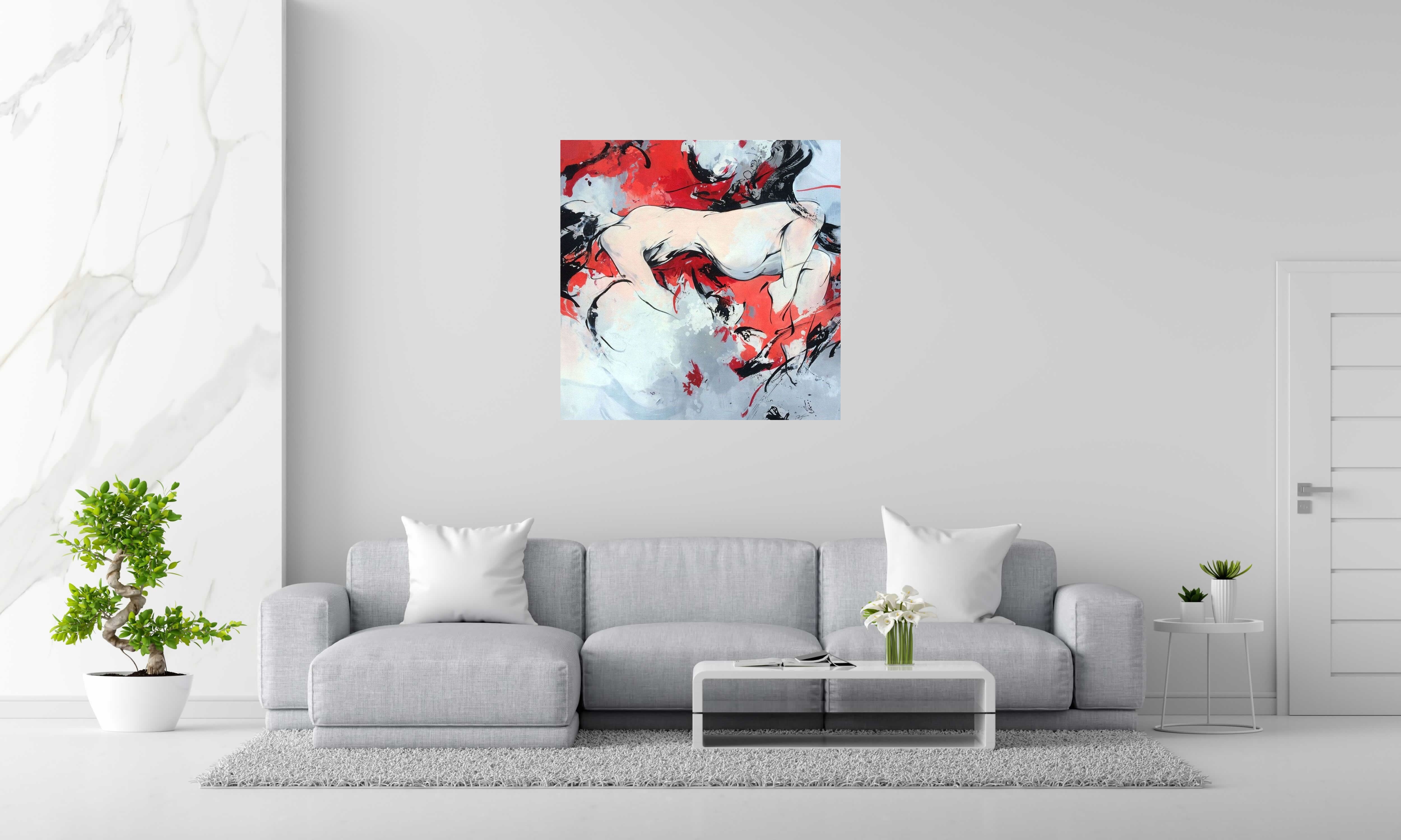 Tableau de CYRIL REGUERRE a pour titre RED style figuratif dim : CYRIL REGUERREprix: