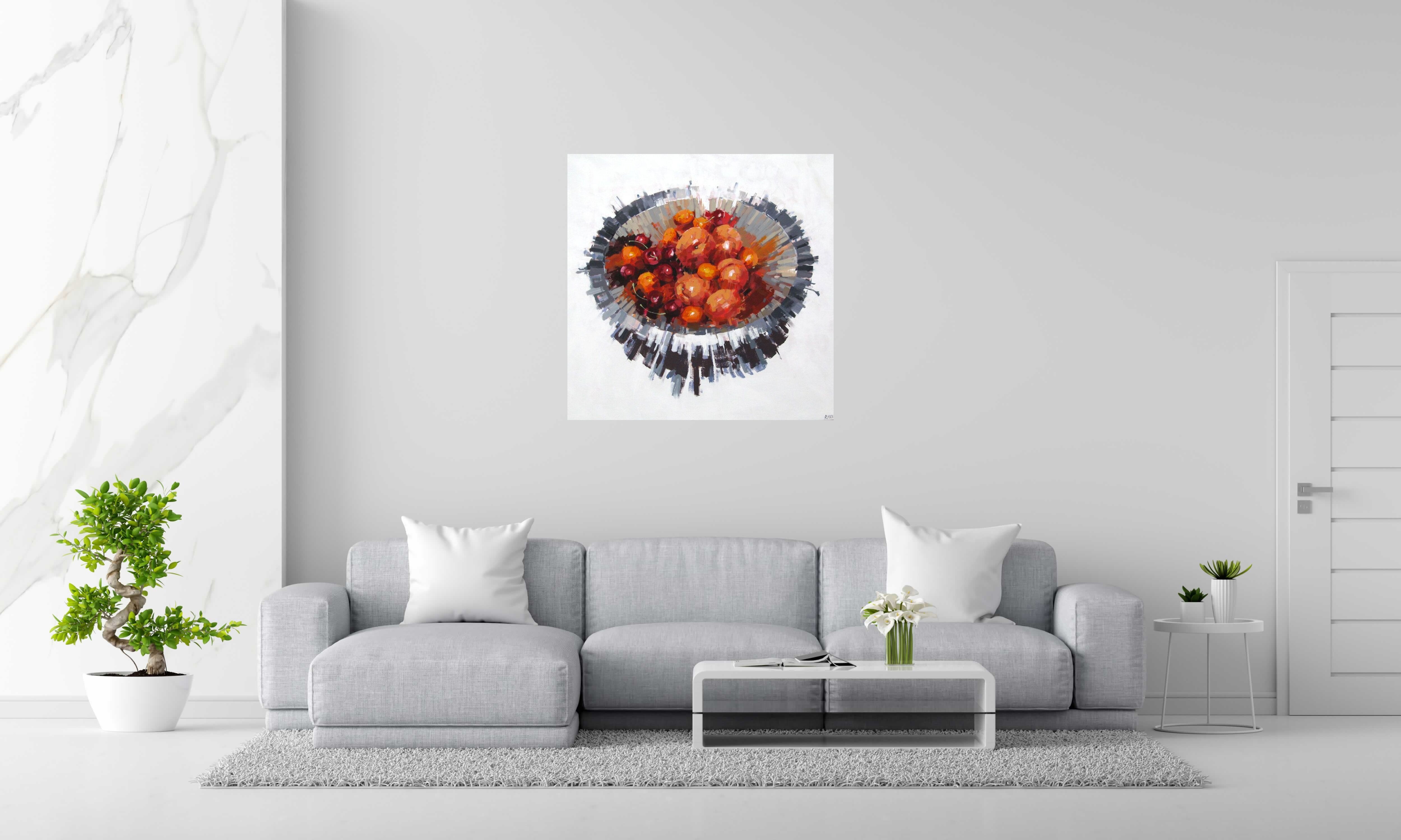 Tableau de HEATON RUDYARD a pour titre FRUITS ROUGES style figuratif dim : HEATON RUDYARDprix: