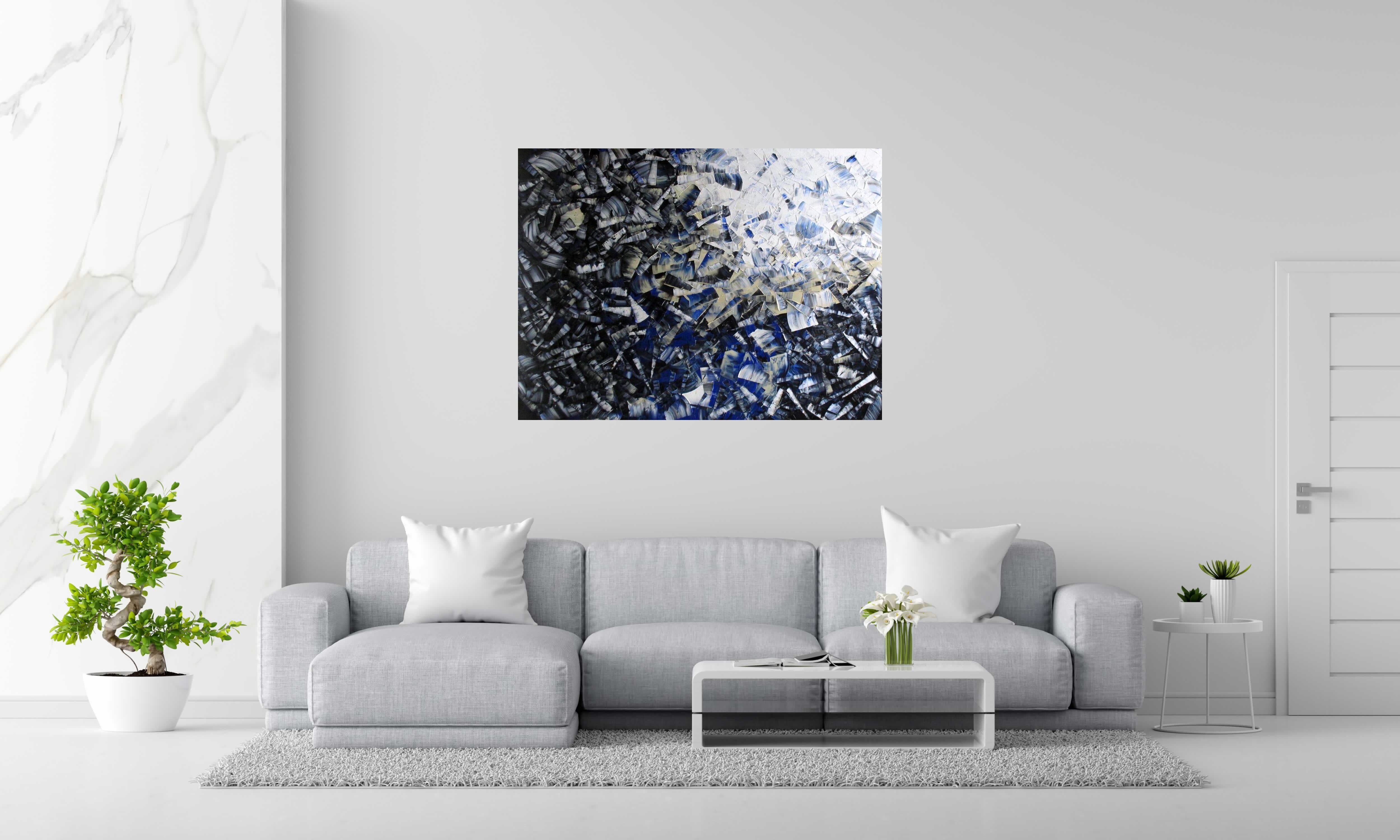 Tableau de ALAIN BECANNE a pour titre PEINTURE OCTOBRE 2019-77 style abstrait dim : ALAIN BECANNEprix:1000