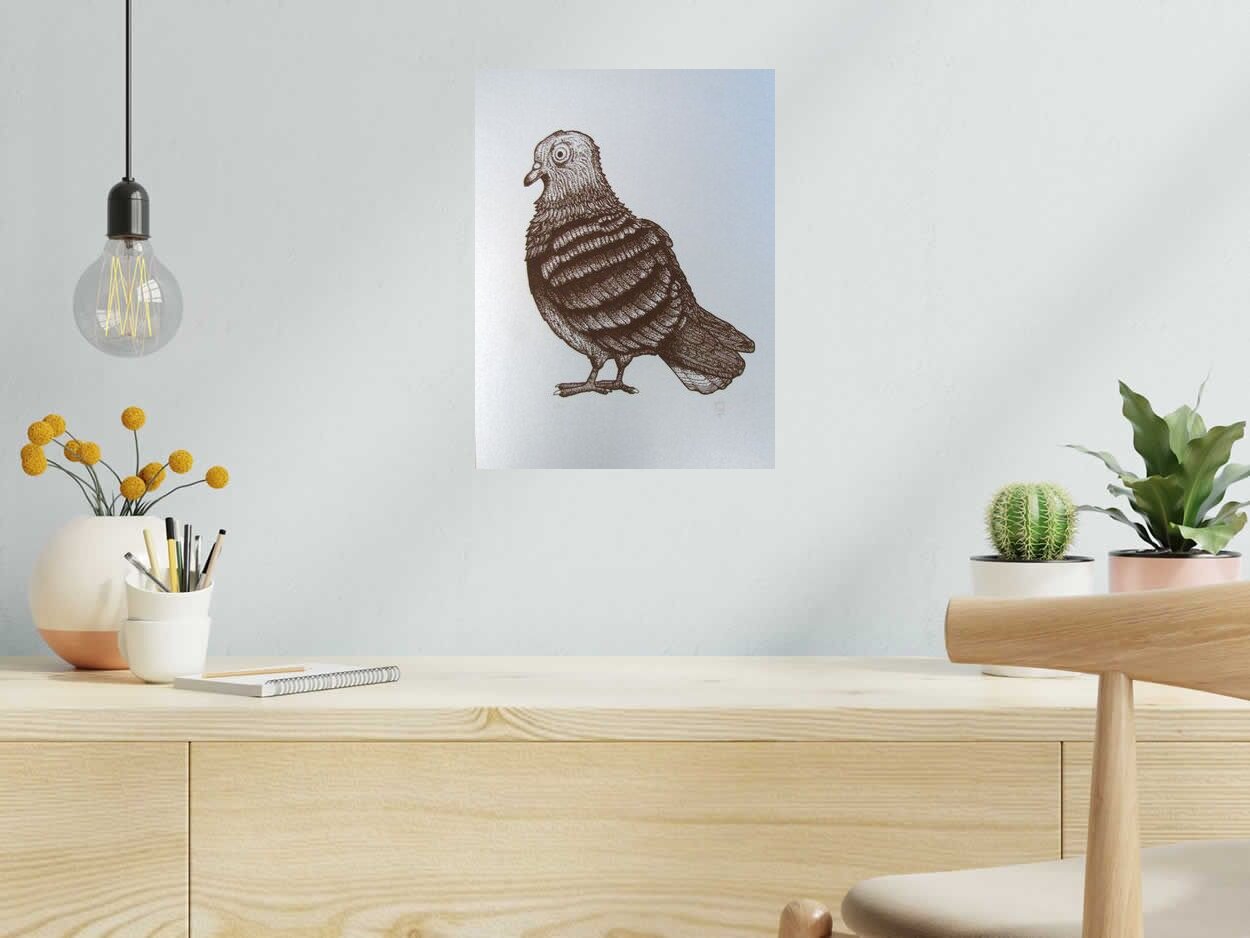 Editions d'art de JIBE a pour titre PIGEON style graphique dim : JIBEprix:100
