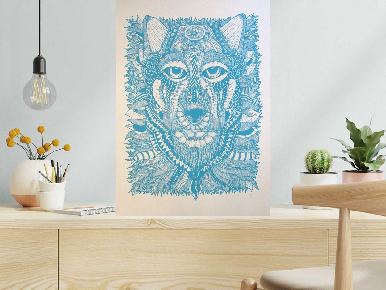 Editions d'art de JIBE a pour titre WOLFDOG style graphique dim : JIBEprix: