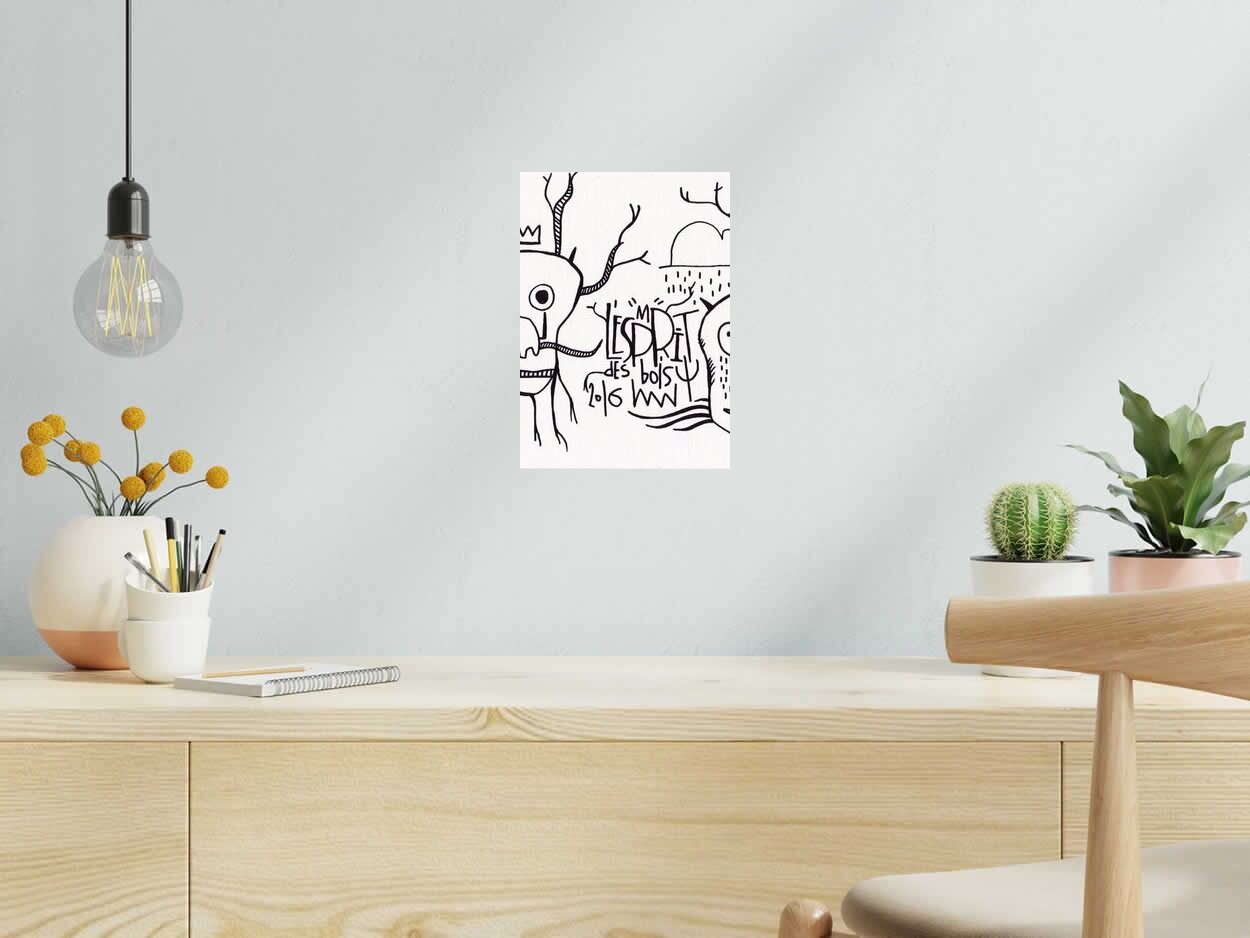 Dessin de TAREK a pour titre L'ESPRIT DES BOIS style graphique dim : TAREKprix: