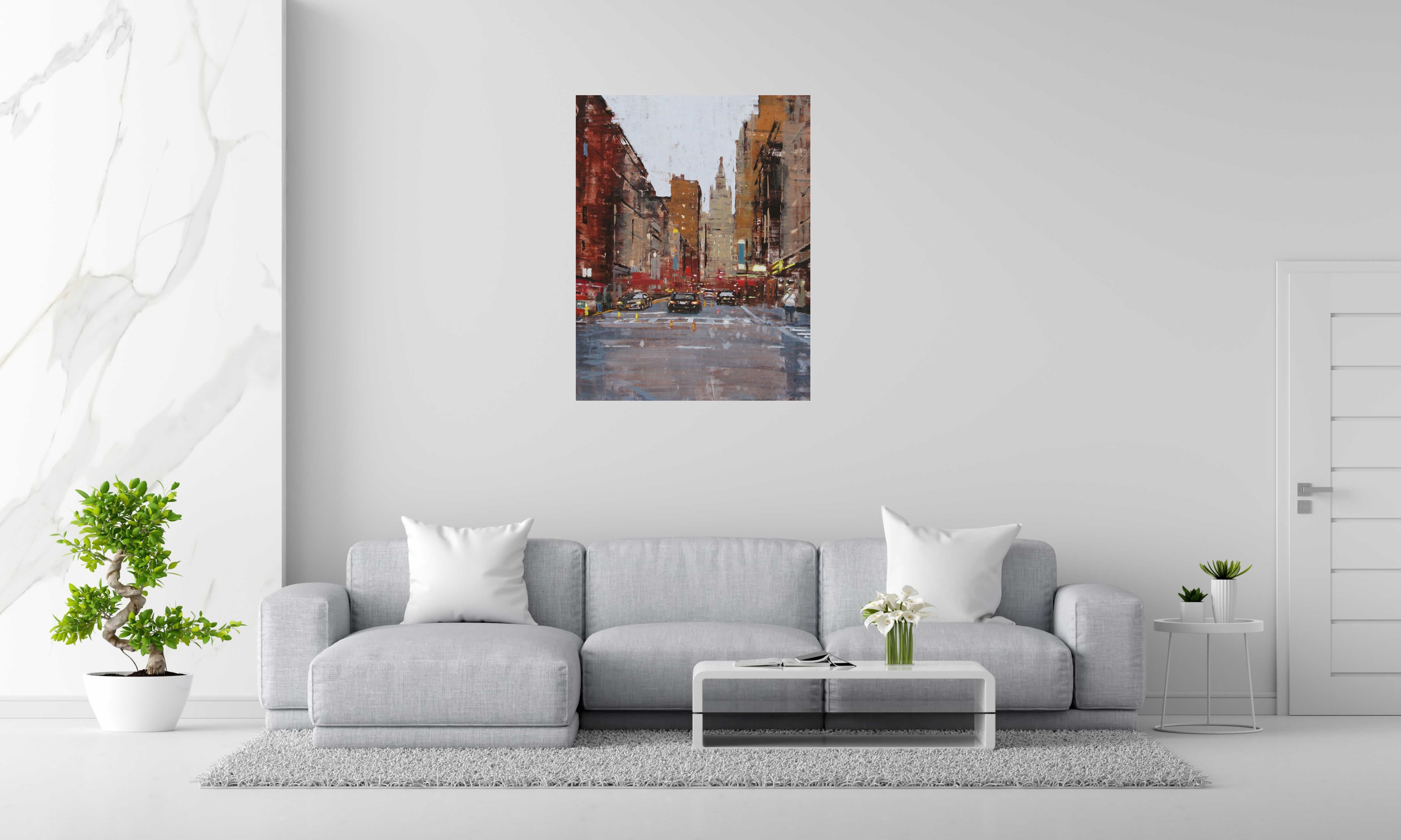 Tableau de ADRIEN FAVEAU a pour titre MANHATTAN AUTUMN style figuratif dim : ADRIEN FAVEAUprix:2500