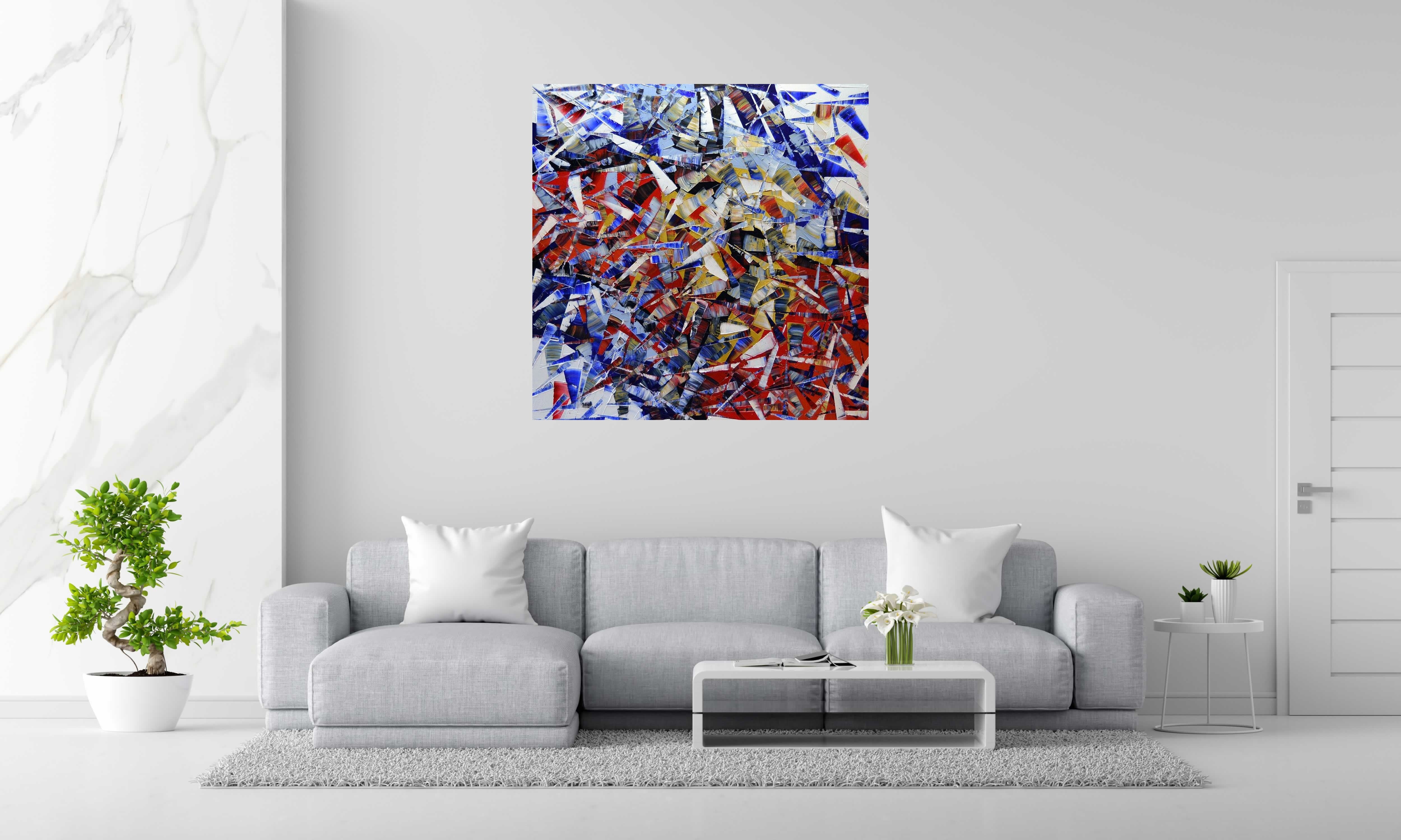 Tableau de ALAIN BECANNE a pour titre PEINTURE 01-2021-07 style abstrait dim : ALAIN BECANNEprix: