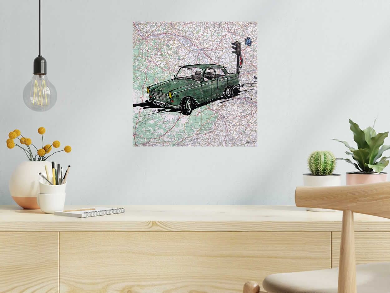 Tableau de CYRIL REGUERRE a pour titre 404 VERT style figuratif dim : CYRIL REGUERREprix: