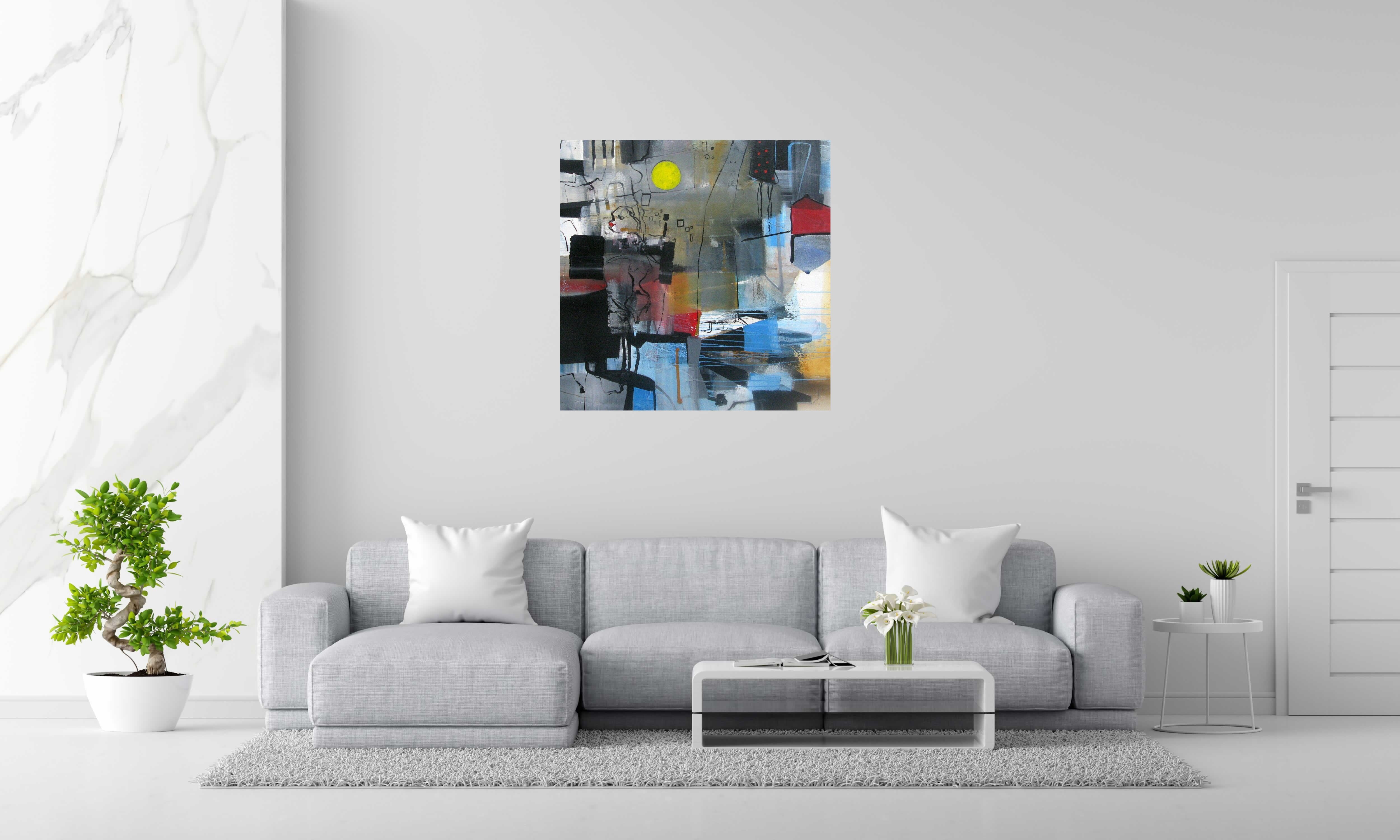 Tableau de JIHEM a pour titre PENSEES IMBRIQUEE 1 style abstrait dim : JIHEMprix: