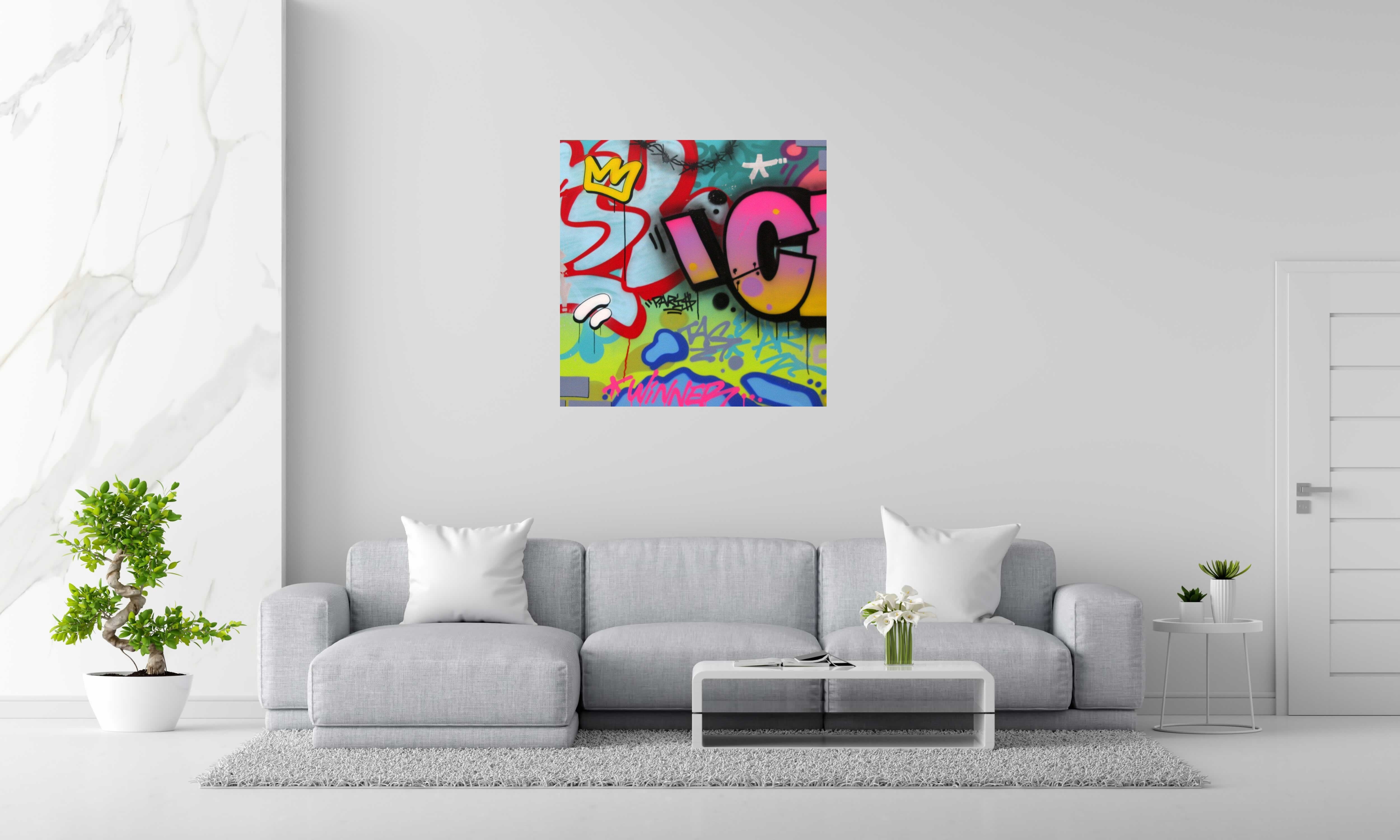 Tableau de KENY a pour titre NEW YORK GANG style graffiti, street art dim : KENYprix:800