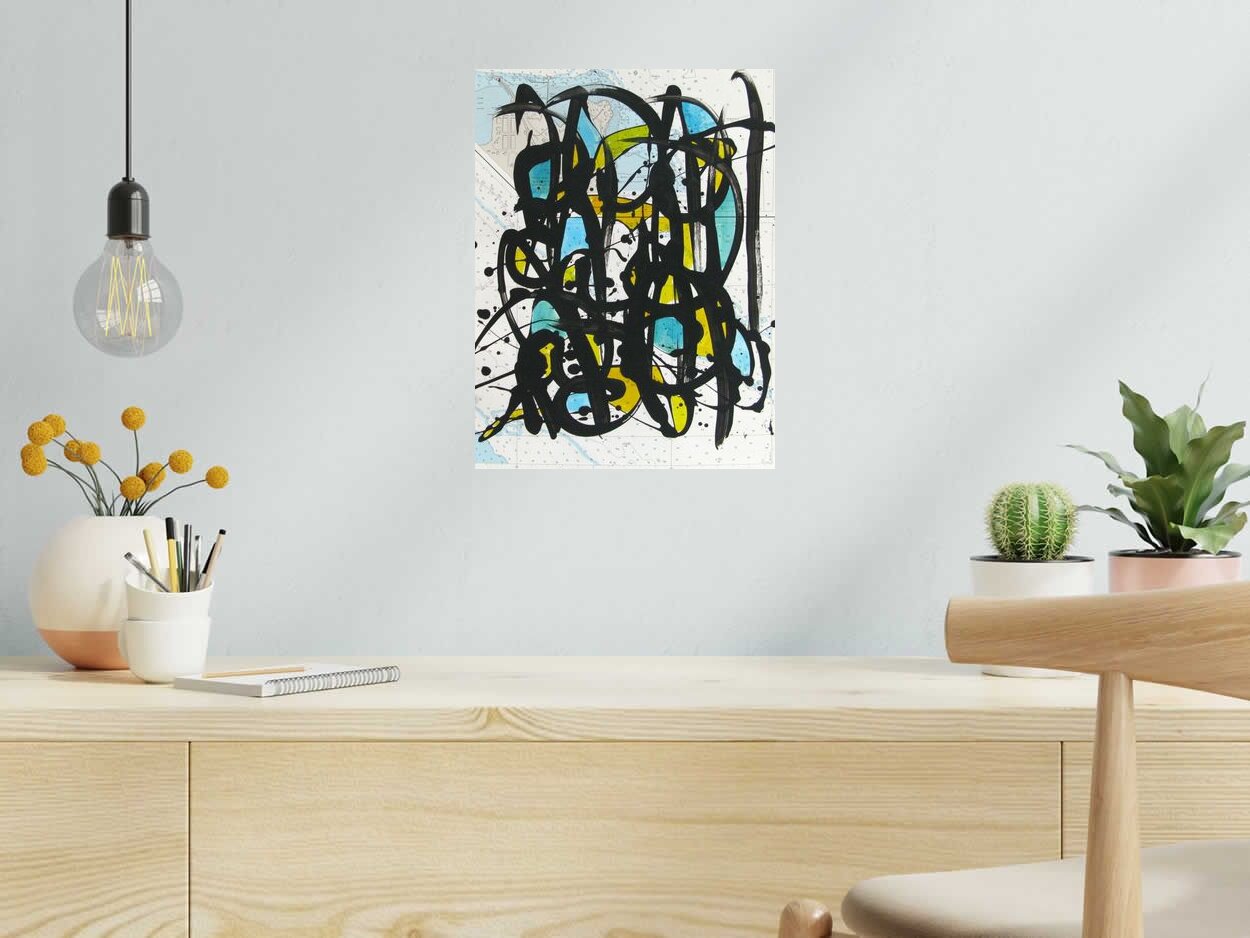 Dessin de STEPHANE RIME a pour titre NONAME CARTE MARINE B18 style abstrait dim : STEPHANE RIMEprix: