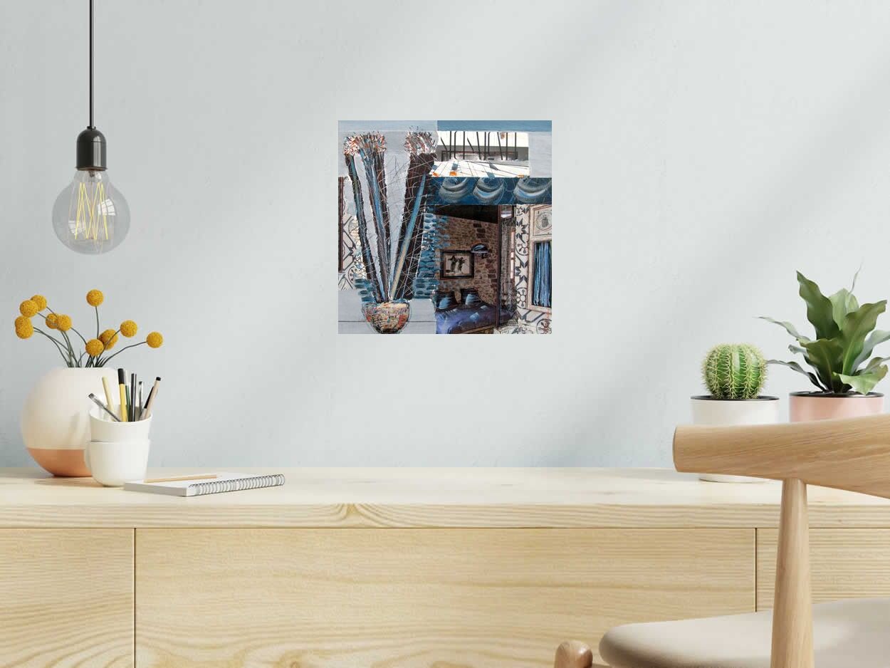 Tableau de VEROE a pour titre INTIMISTE BLEU style figuratif dim : VEROEprix: