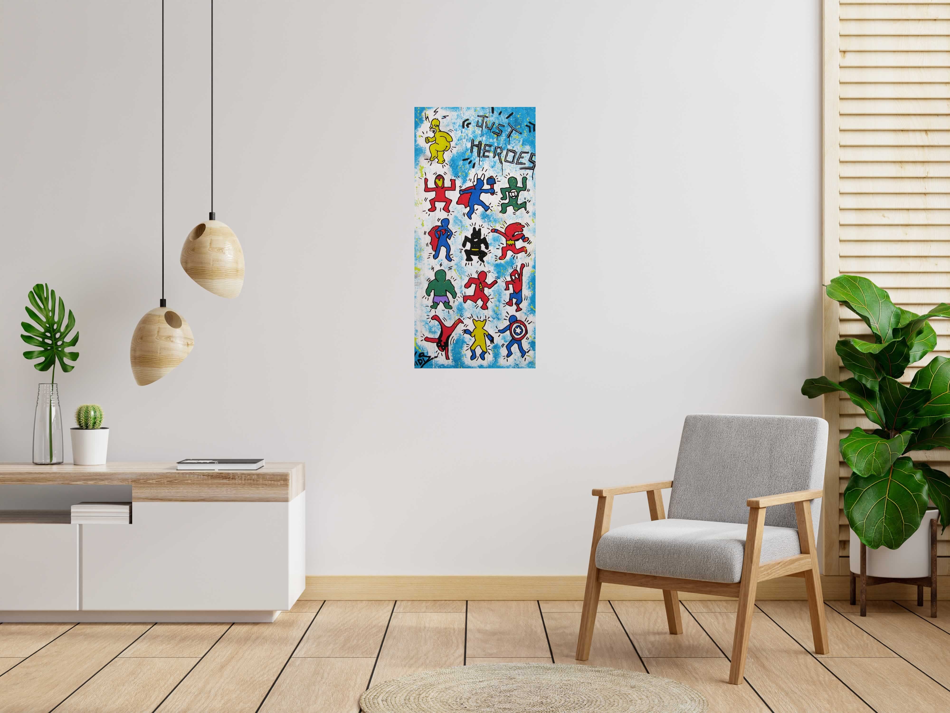Tableau de VIDIZ a pour titre JUST HEROES style no dim : VIDIZprix:
