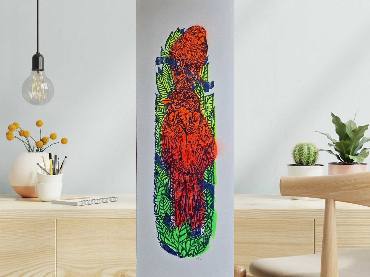 Editions d'art de OSRU a pour titre SKATE/INSEPARABLE ORANGE style figuratif dim : OSRUprix:70