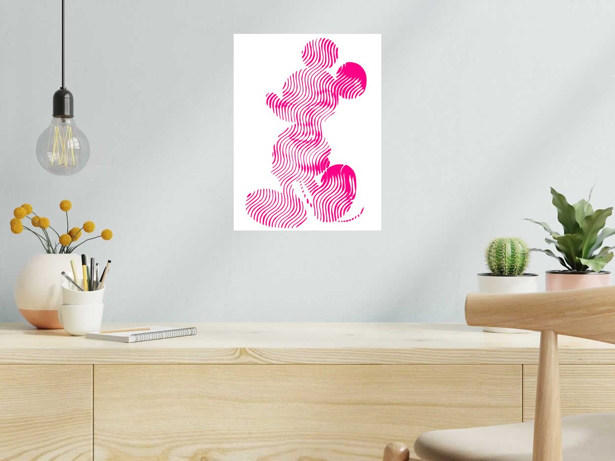 Editions d'art de WAWAPOD a pour titre MICKEY MONROE ROSE style figuratif dim : WAWAPODprix:60