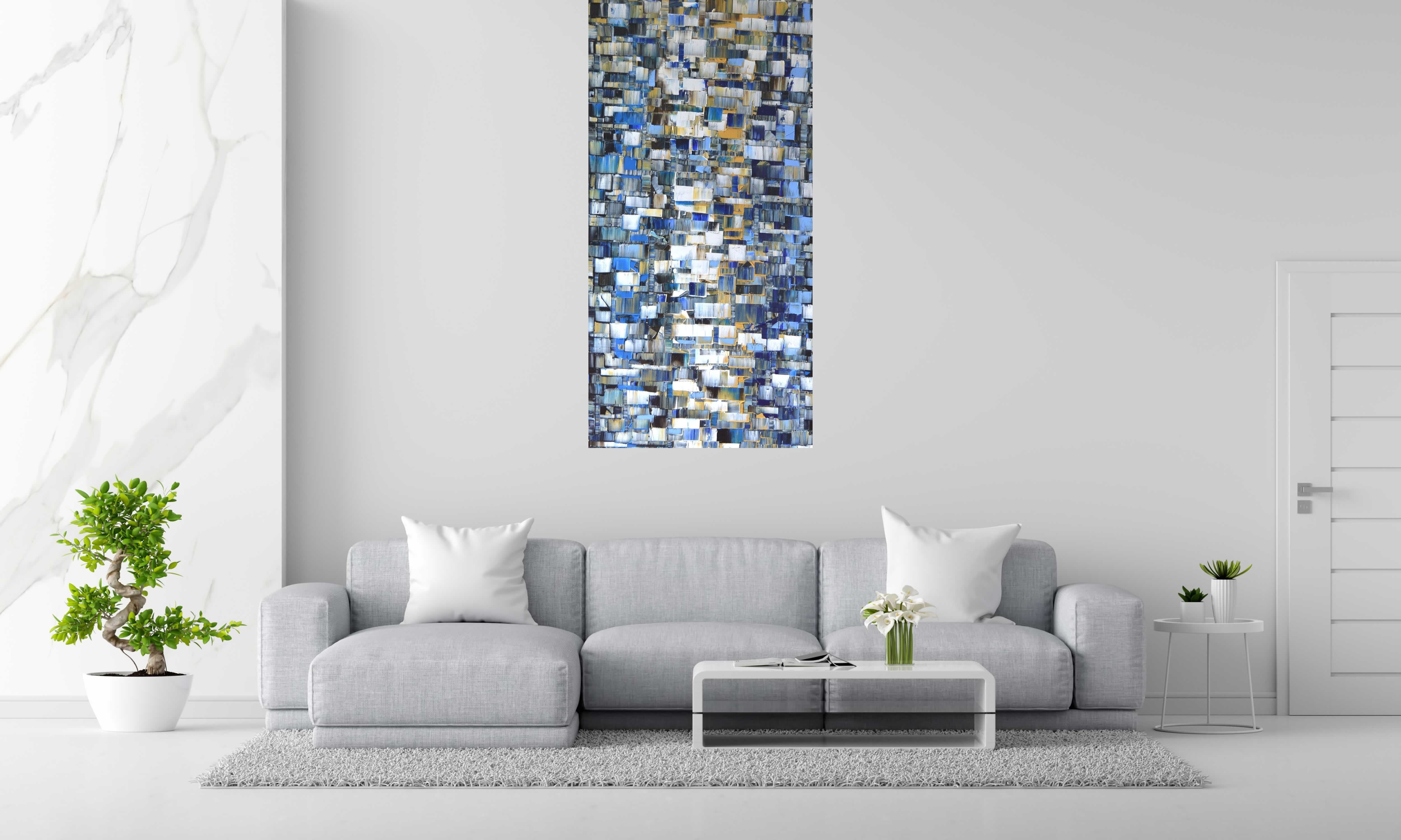 Tableau de ALAIN BECANNE a pour titre PEINTURE 02-2022-17 style abstrait dim : ALAIN BECANNEprix:
