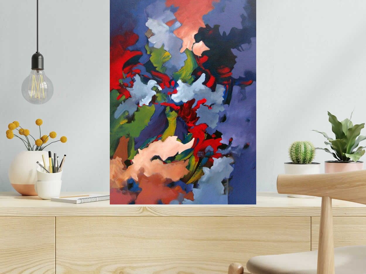Tableau de BRUNEAU a pour titre PEINTURE ABSTRAITE 36 style abstrait dim : BRUNEAUprix: