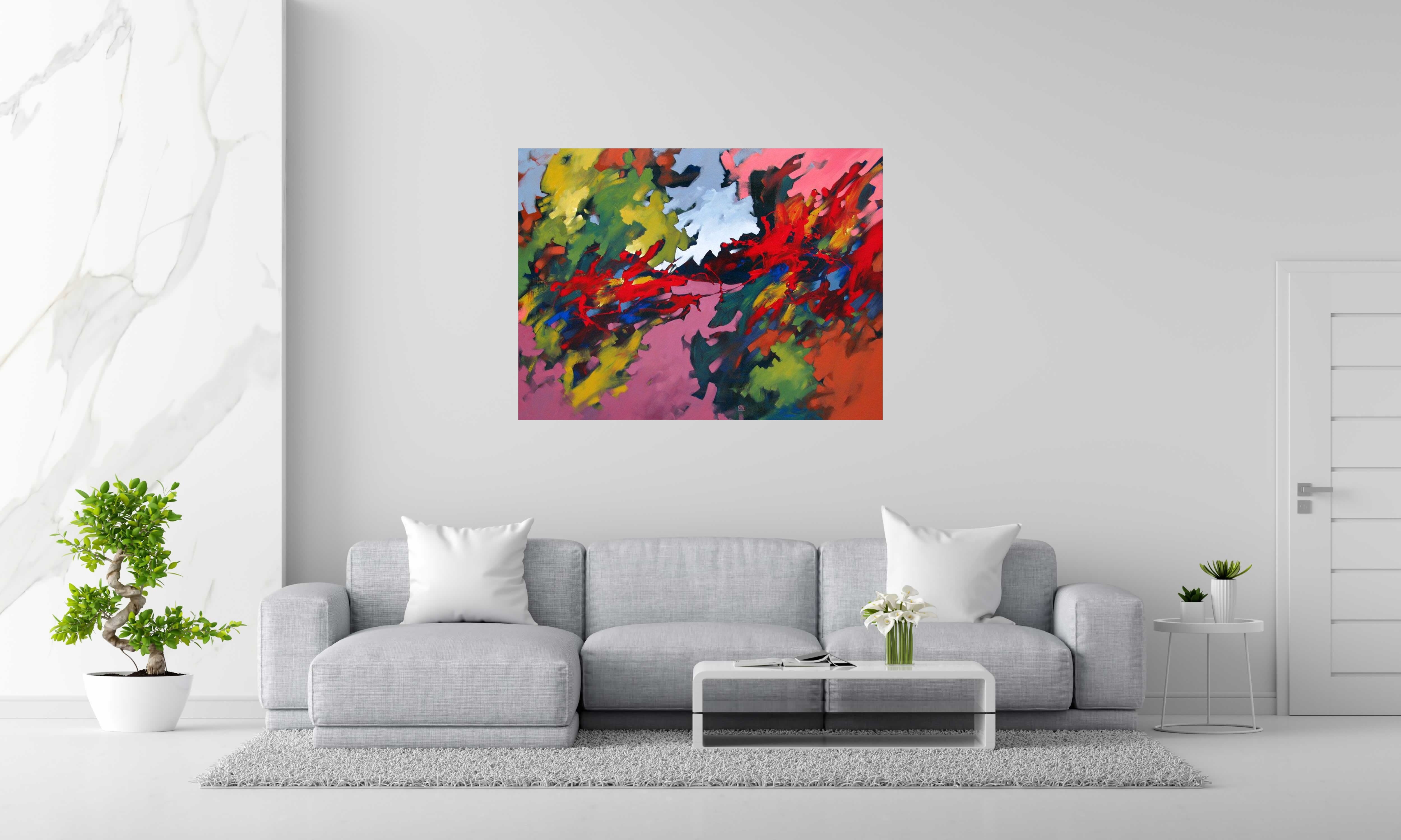 Tableau de BRUNEAU a pour titre PEINTURE ABSTRAITE 53 style abstrait dim : BRUNEAUprix:1000