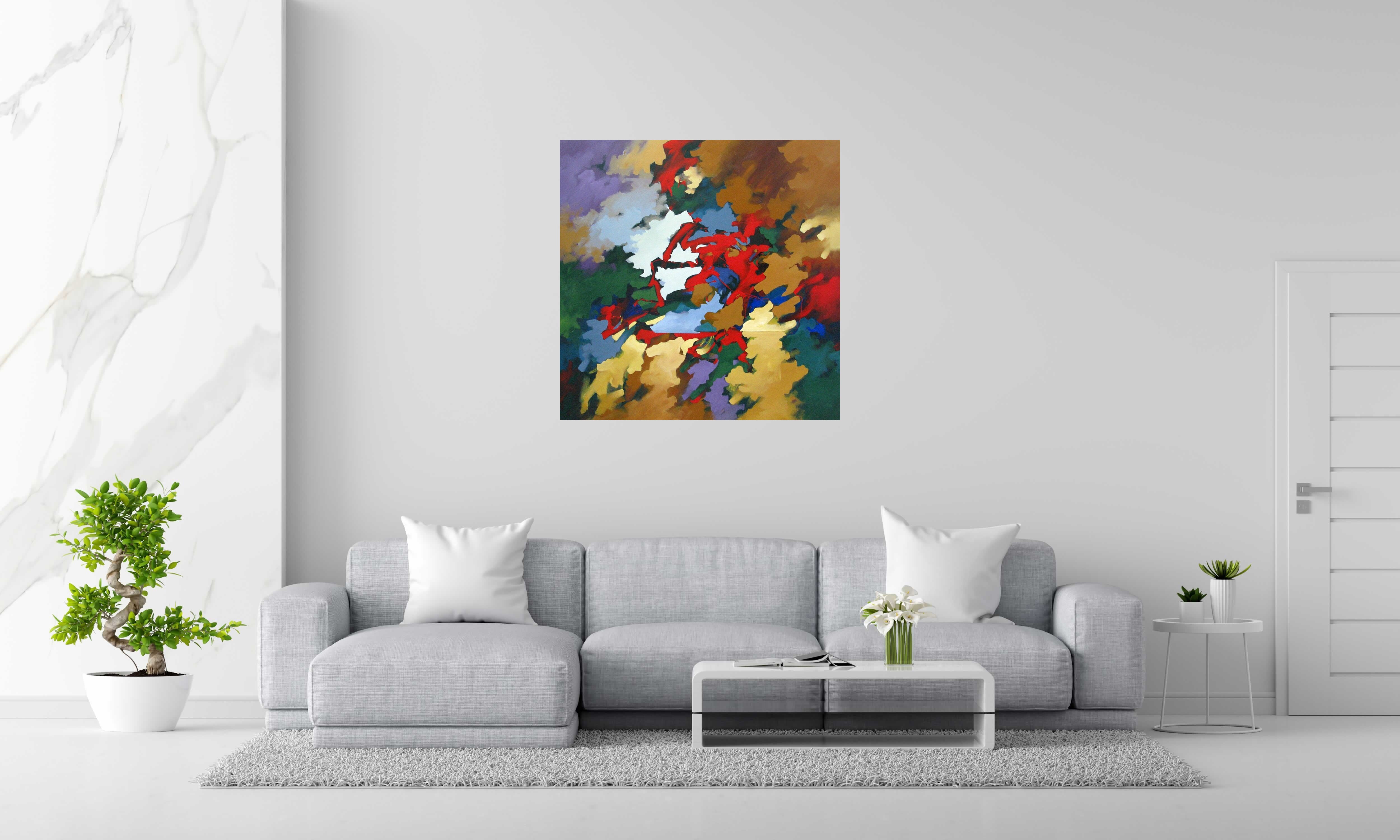 Tableau de BRUNEAU a pour titre PEINTURE ABSTRAITE 77 style abstrait dim : BRUNEAUprix: