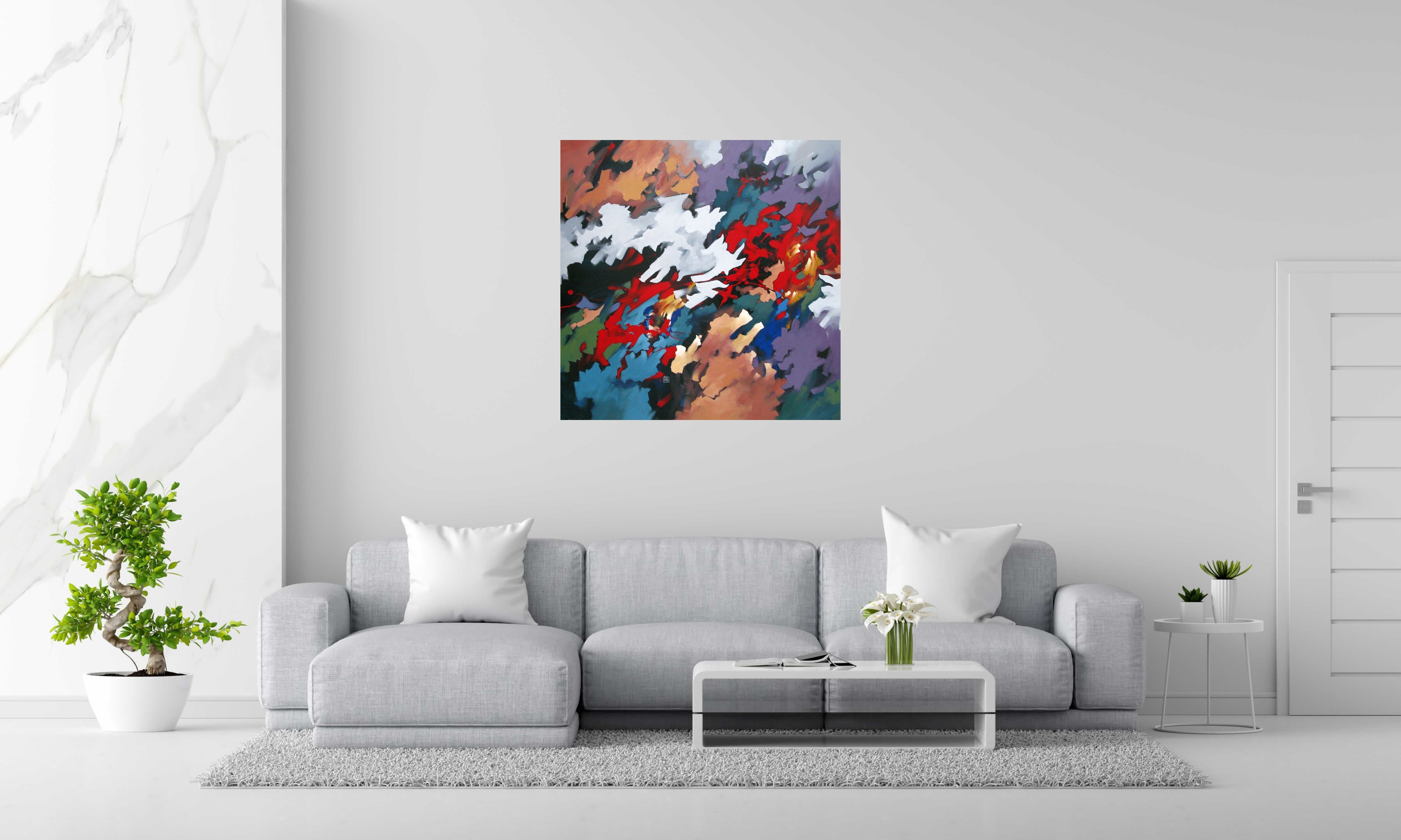 Tableau de BRUNEAU a pour titre PEINTURE ABSTRAITE 81 style abstrait dim : BRUNEAUprix: