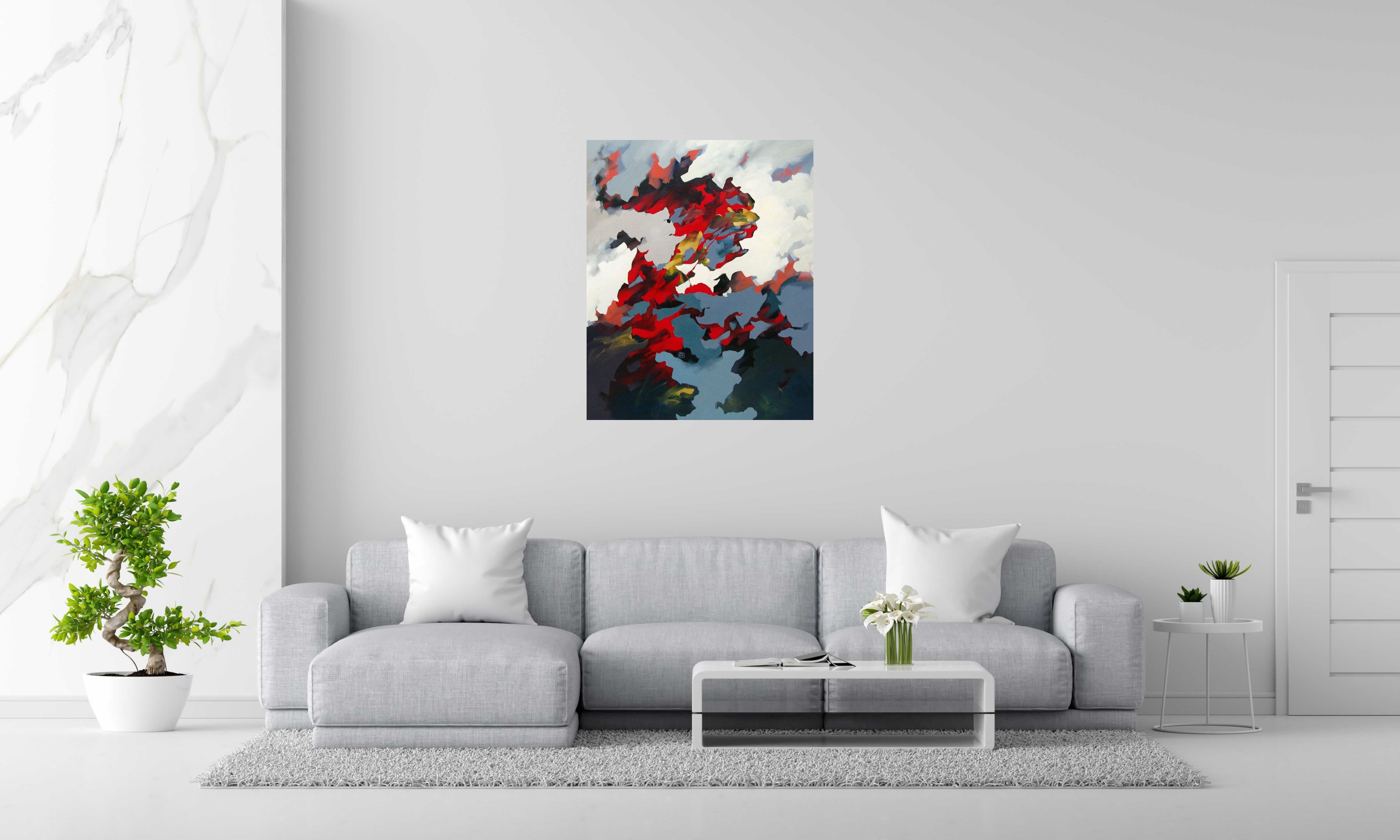 Tableau de BRUNEAU a pour titre VENDREDI style abstrait dim : BRUNEAUprix: