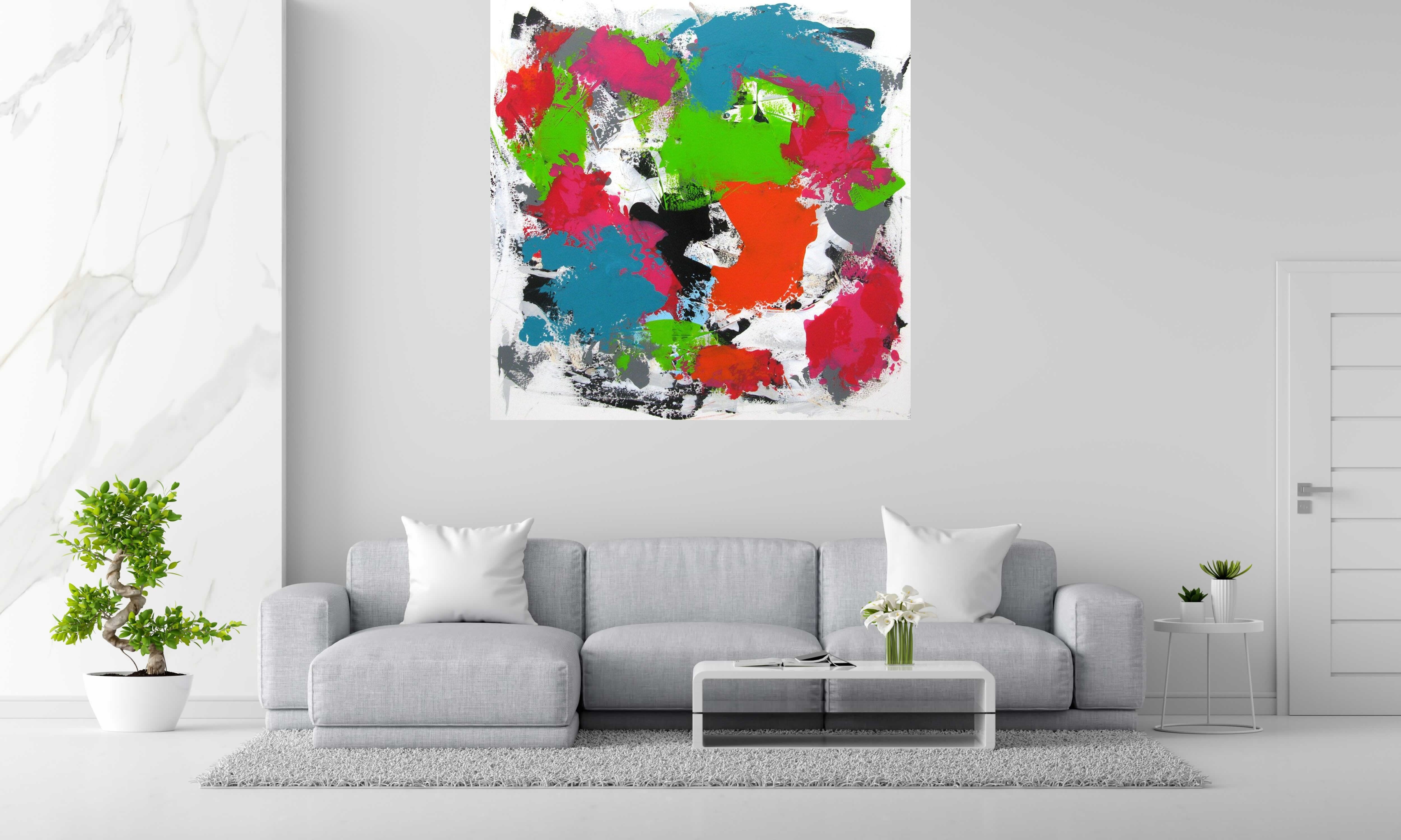 Tableau de CELINE WEBER a pour titre CRAZY style abstrait dim : CELINE WEBERprix: