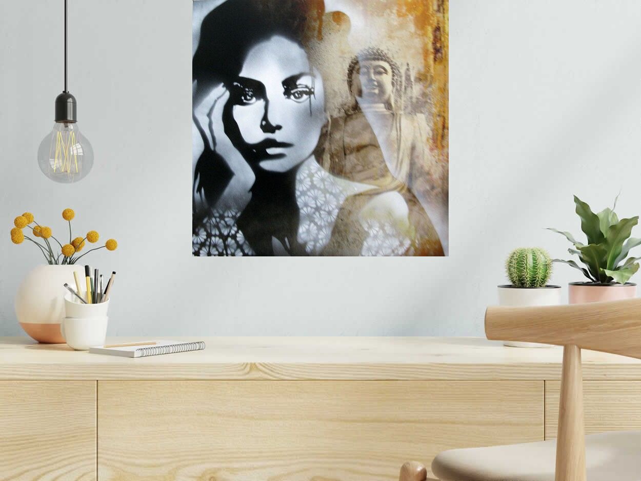Tableau de KARO TRASS a pour titre SHANTI style street pop art, street art dim : KARO TRASSprix:300