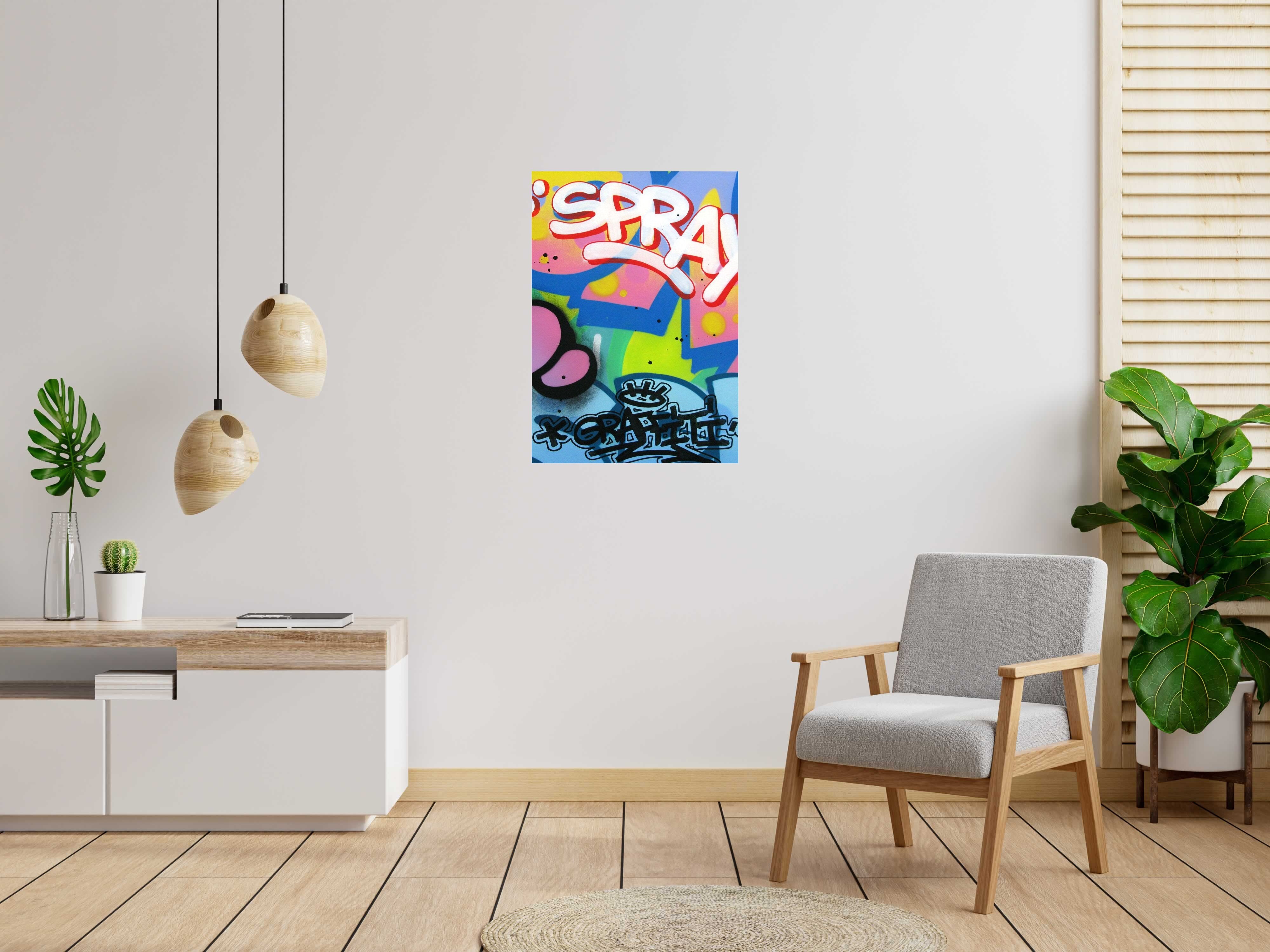 Tableau de KENY a pour titre SPRAY style graffiti, street art dim : KENYprix:550