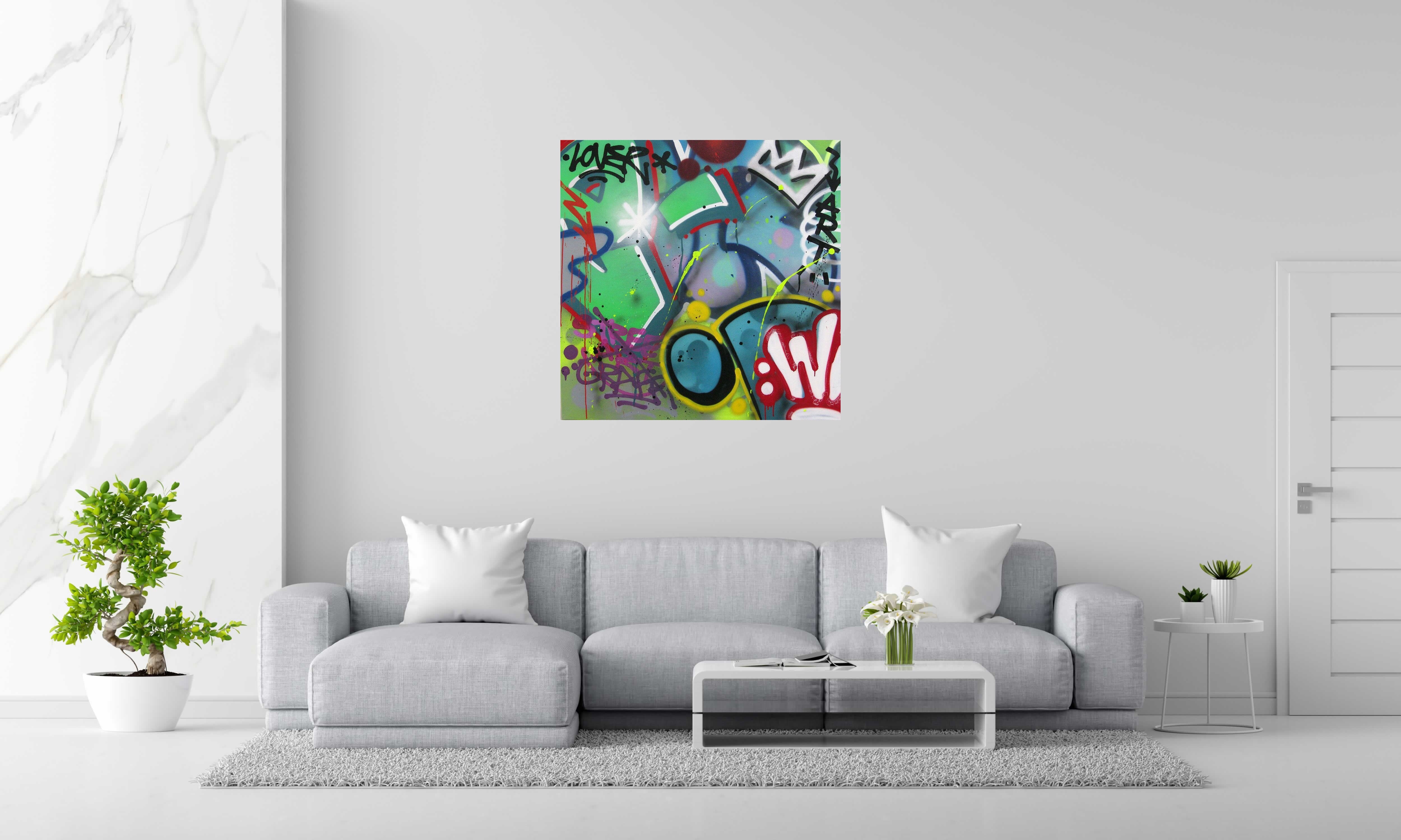Tableau de KENY a pour titre GRAFFART style graffiti, street art dim : KENYprix:800