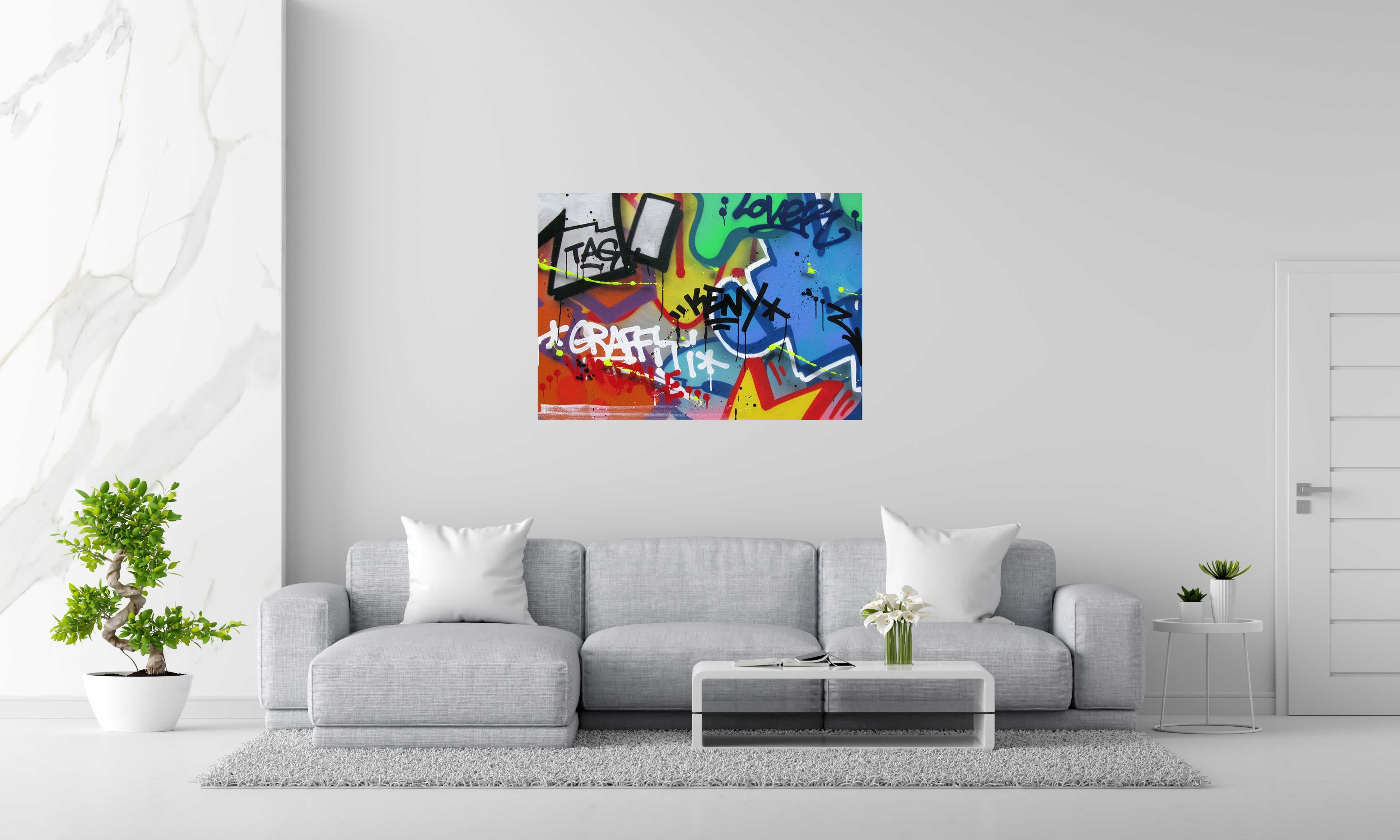 Tableau de KENY a pour titre GRAFFITI VANDALE style graffiti, street art dim : KENYprix:900