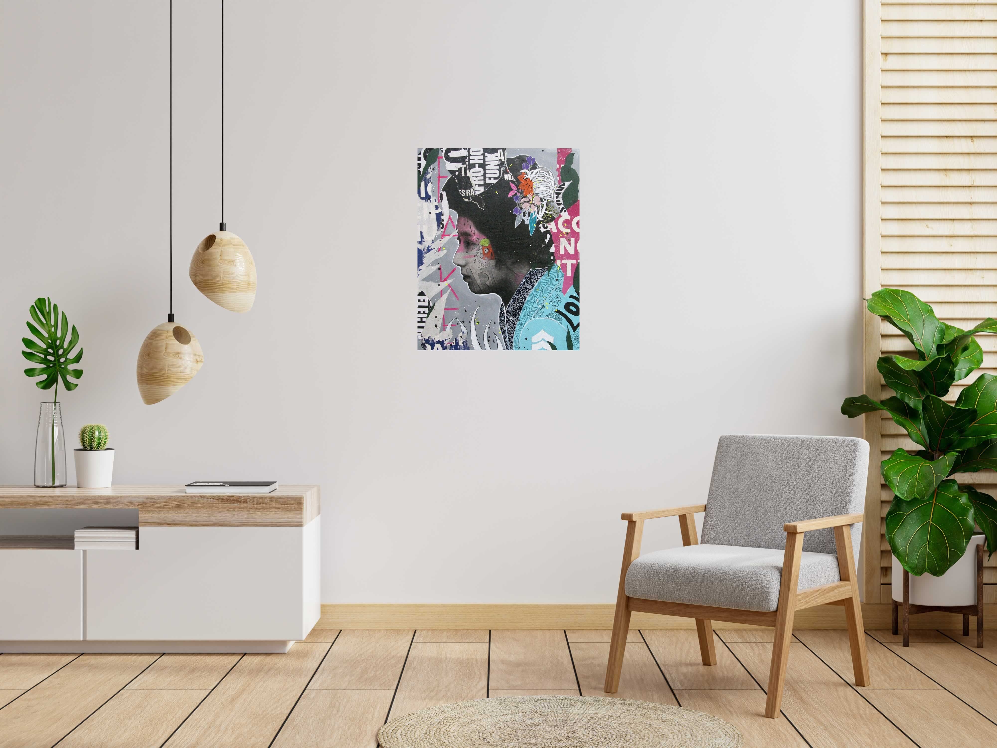 Tableau de LN LE PAPE a pour titre FAKE ART style graphique dim : LN LE PAPEprix: