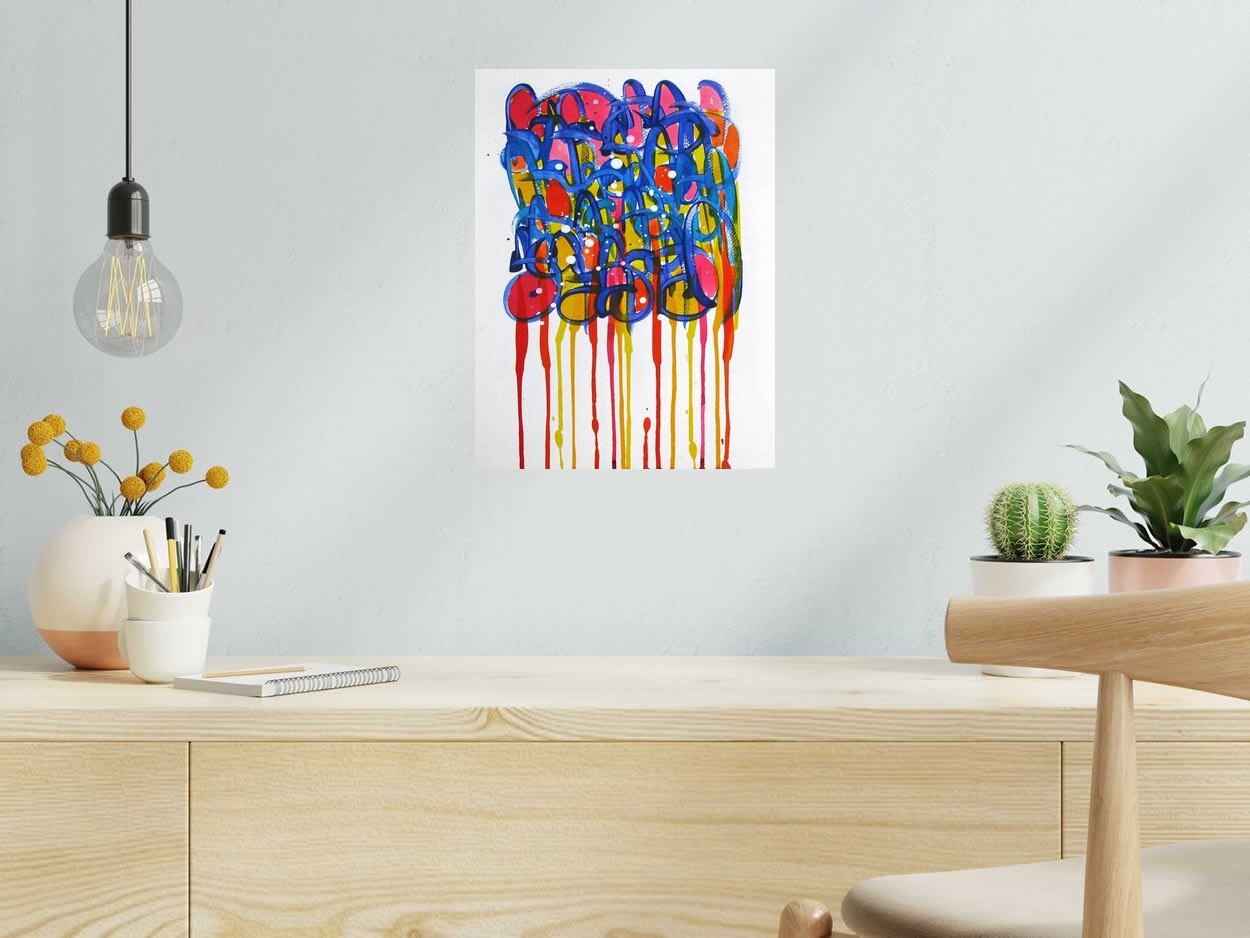 Dessin de STEPHANE RIME a pour titre LES COULURES NONAME C99 style abstrait dim : STEPHANE RIMEprix:70