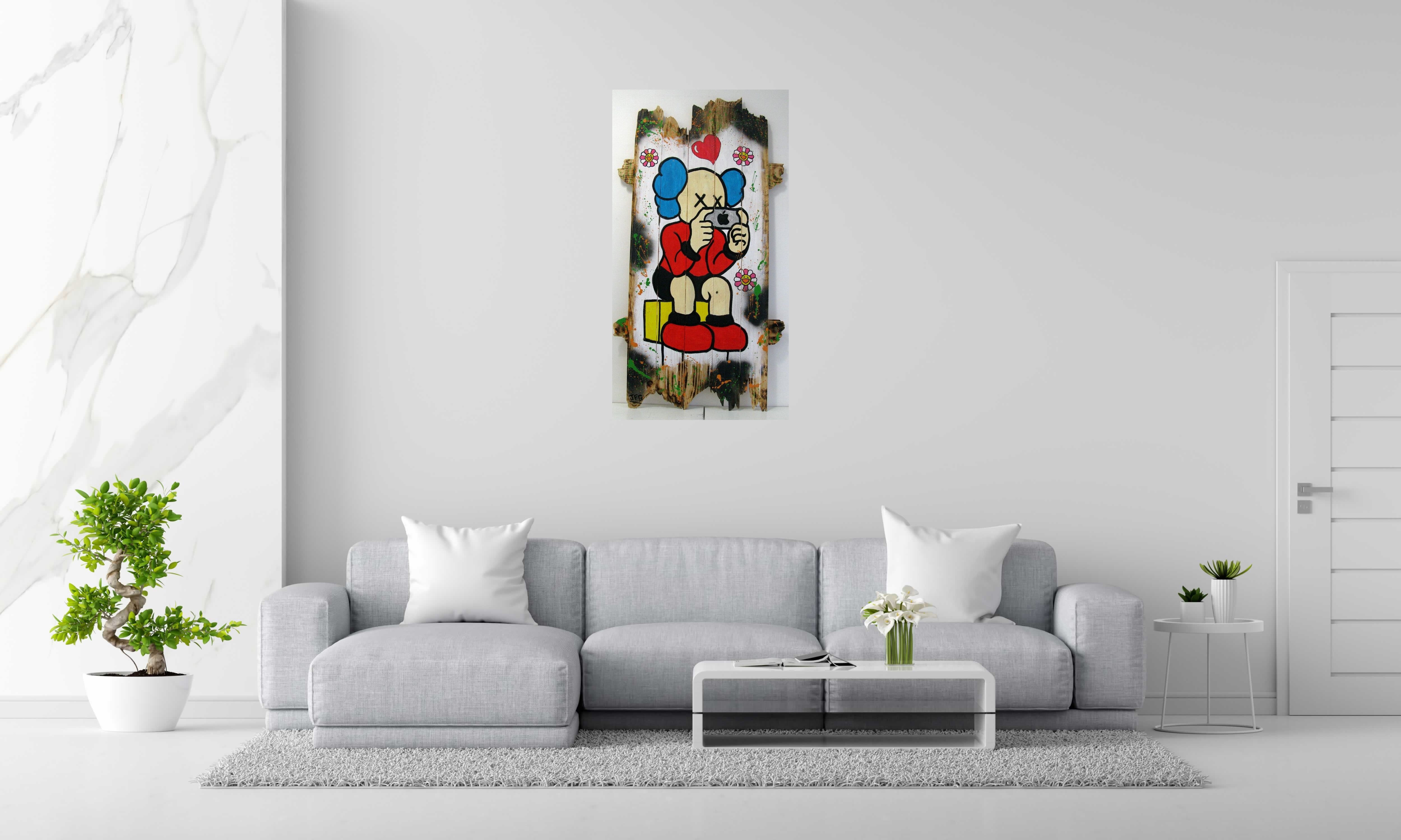 Tableau de VIDIZ a pour titre KAWS APPLE style graphique dim : VIDIZprix:600