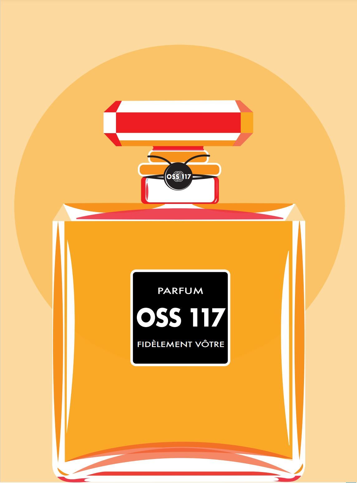 Editions d'art de JMC a pour titre PARFUM OSS 117 style figuratif, graphique dim : JMCprix:30