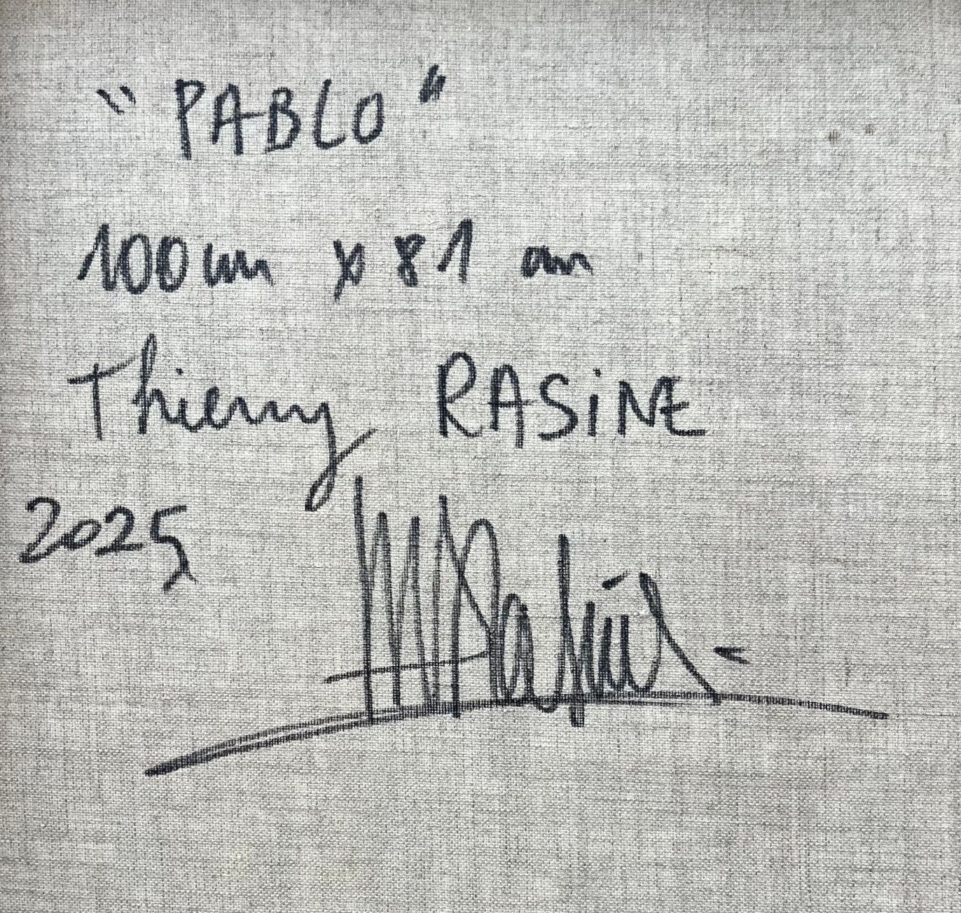 Tableau de THIERRY RASINE a pour titre Pablo style street pop art dim : THIERRY RASINEprix:1400
