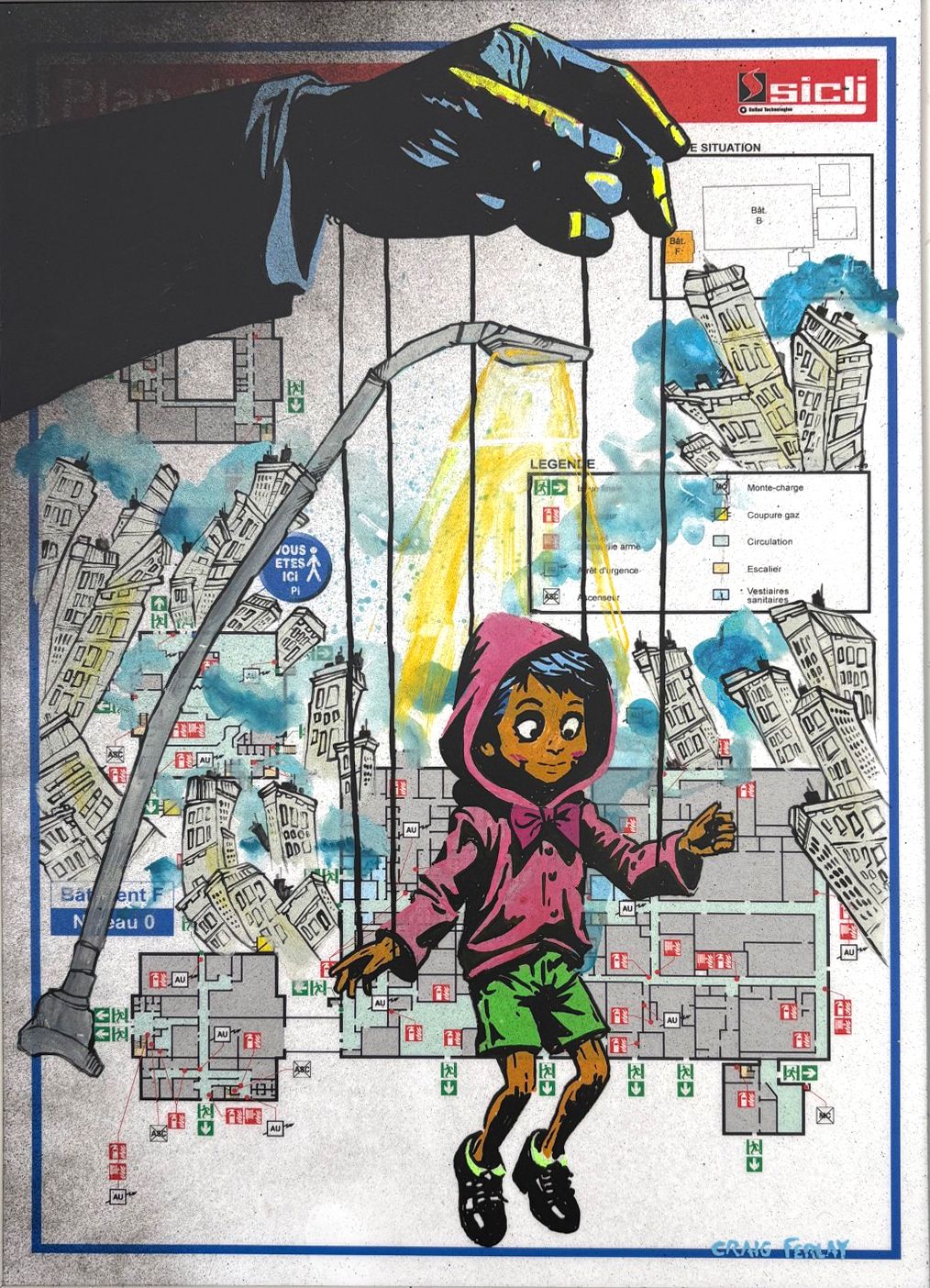 Dessin de Craig & Emer a pour titre PE Marionnette style street art dim : Craig & Emerprix:340