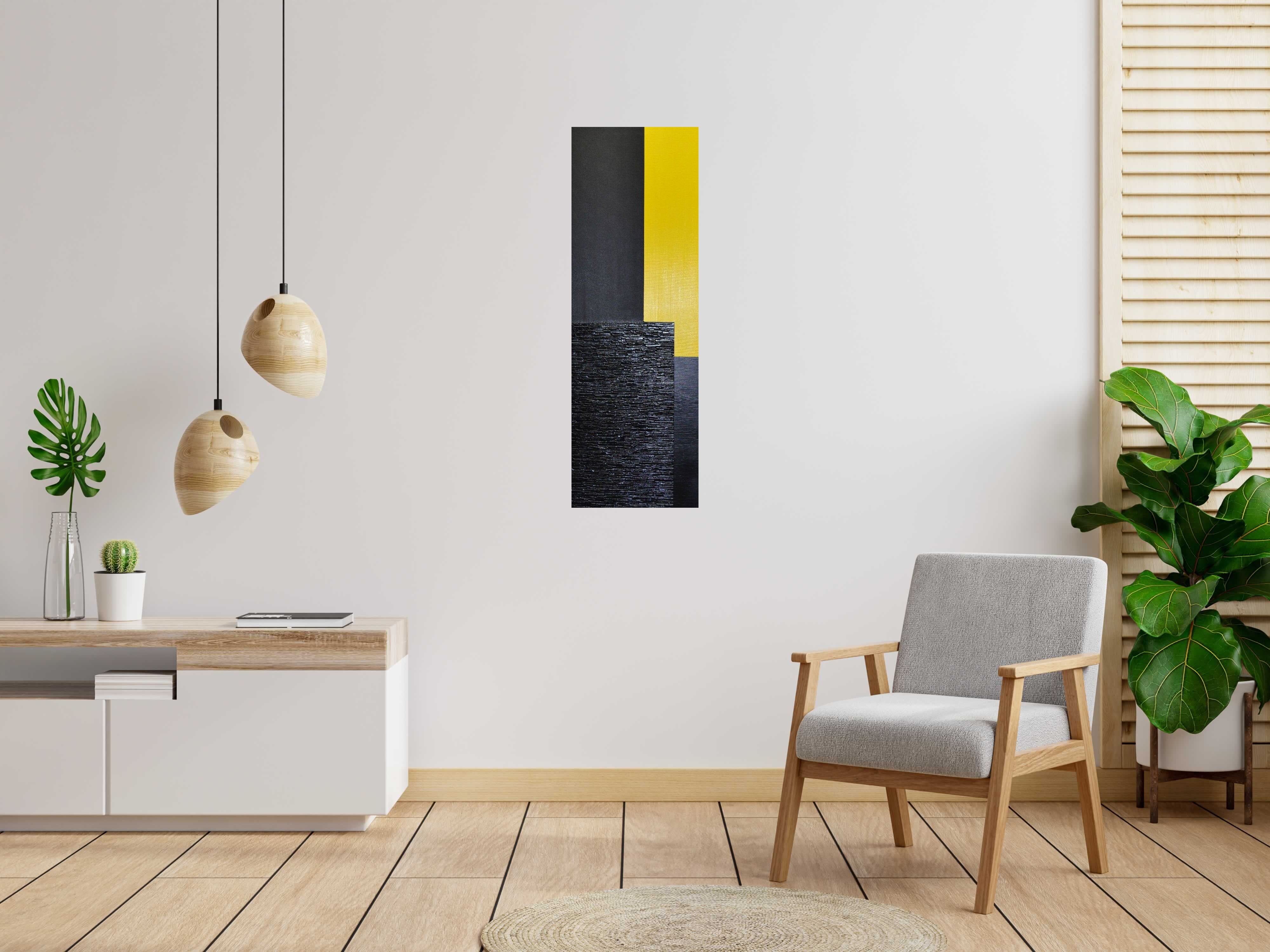 Peinture Peinture 12-2025-56 de ALAIN BECANNE dans un intérieur – 40 × 120 cm
