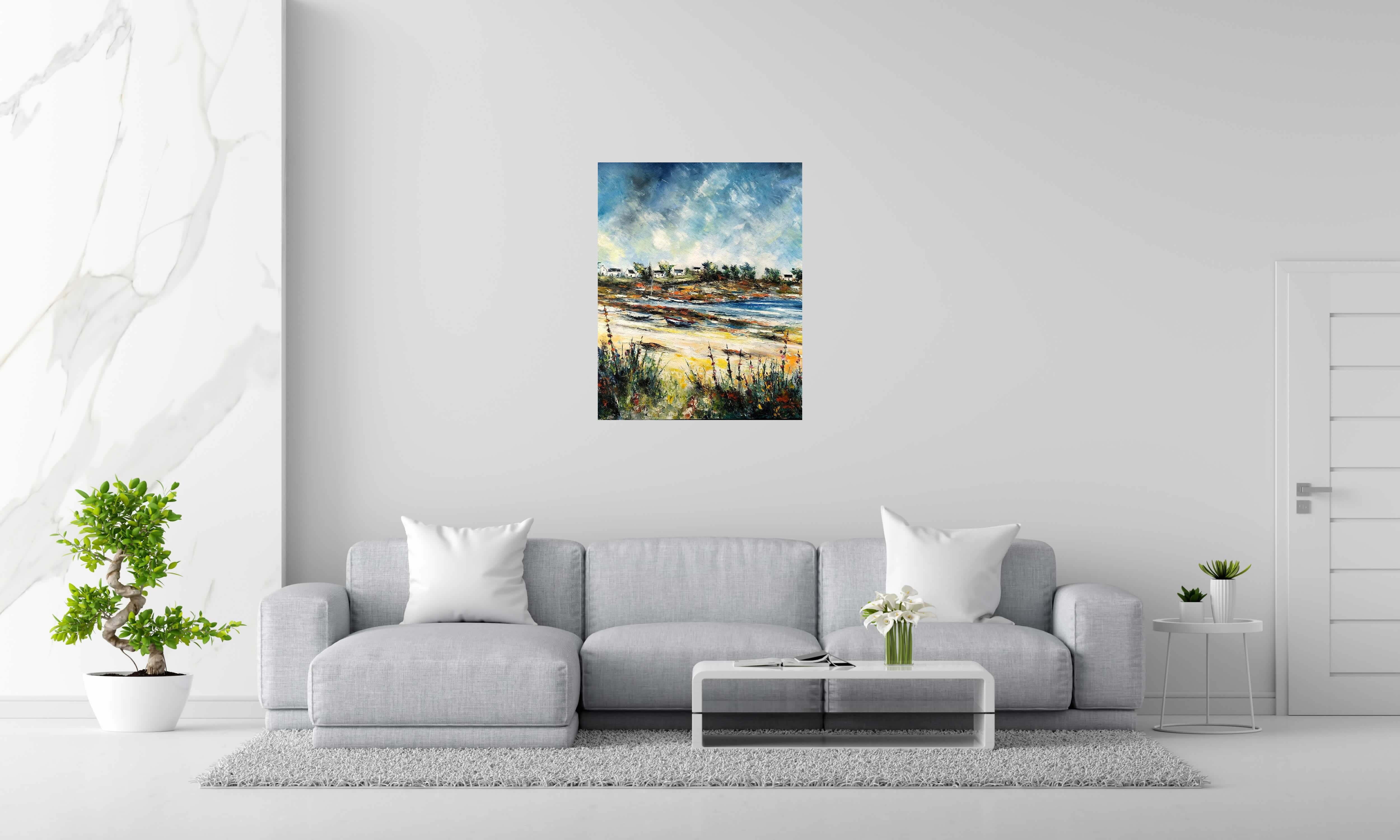 Peinture Jolie Baie de PHIL dans un intérieur – 73 × 92 cm