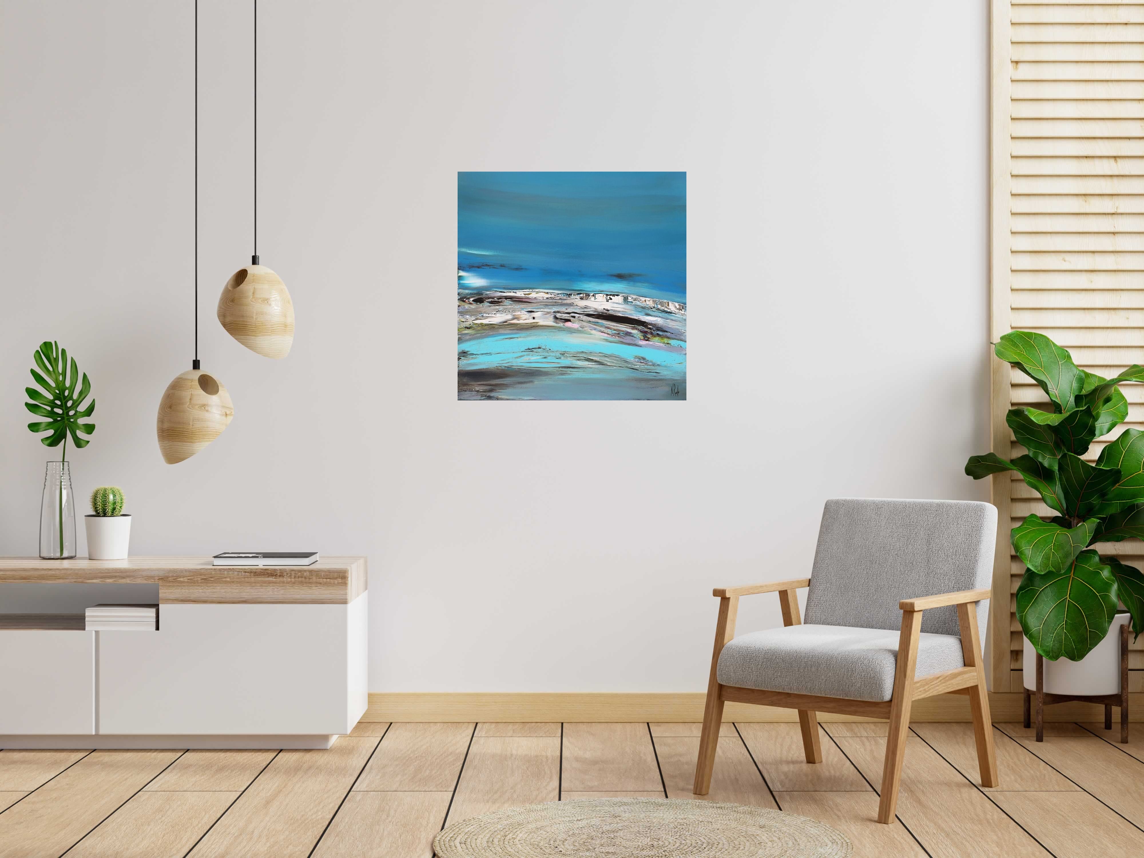 Peinture HOPE de RUELLE NICOLAS dans un intérieur – 80 × 80 cm