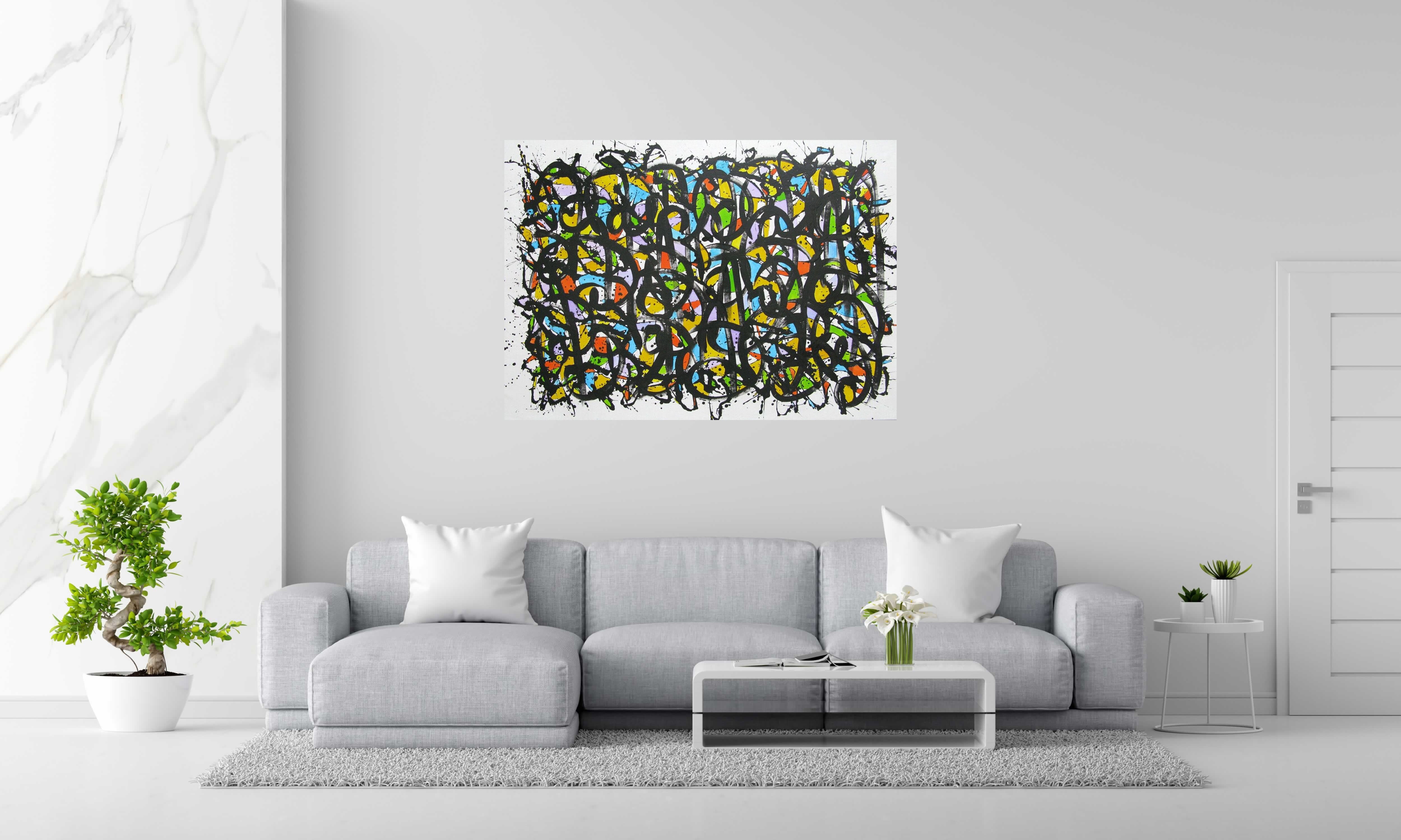 Peinture NONAME C2 de STEPHANE RIME dans un intérieur – 140 × 100 cm