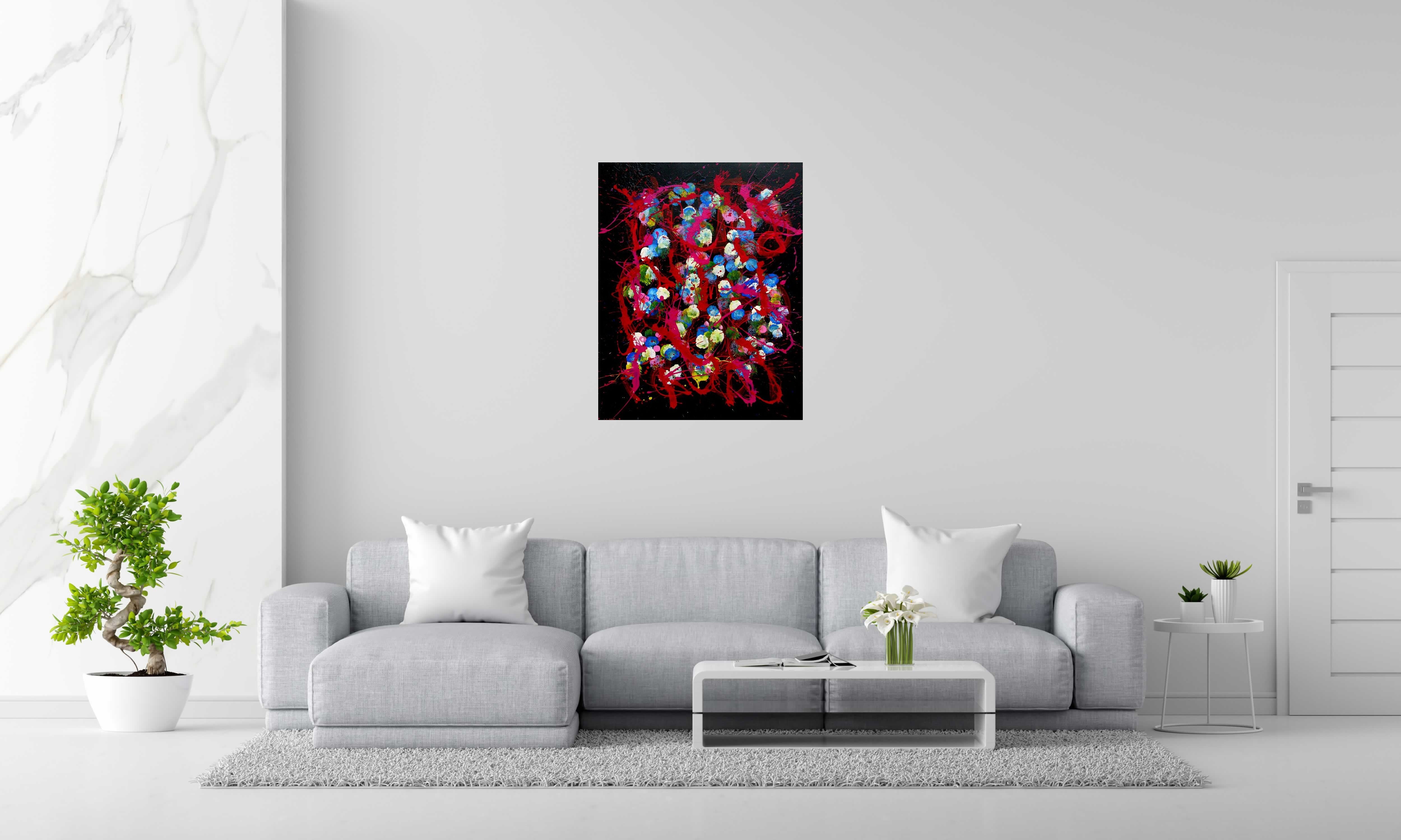 Peinture Noname C34 de STEPHANE RIME dans un intérieur – 73 × 92 cm