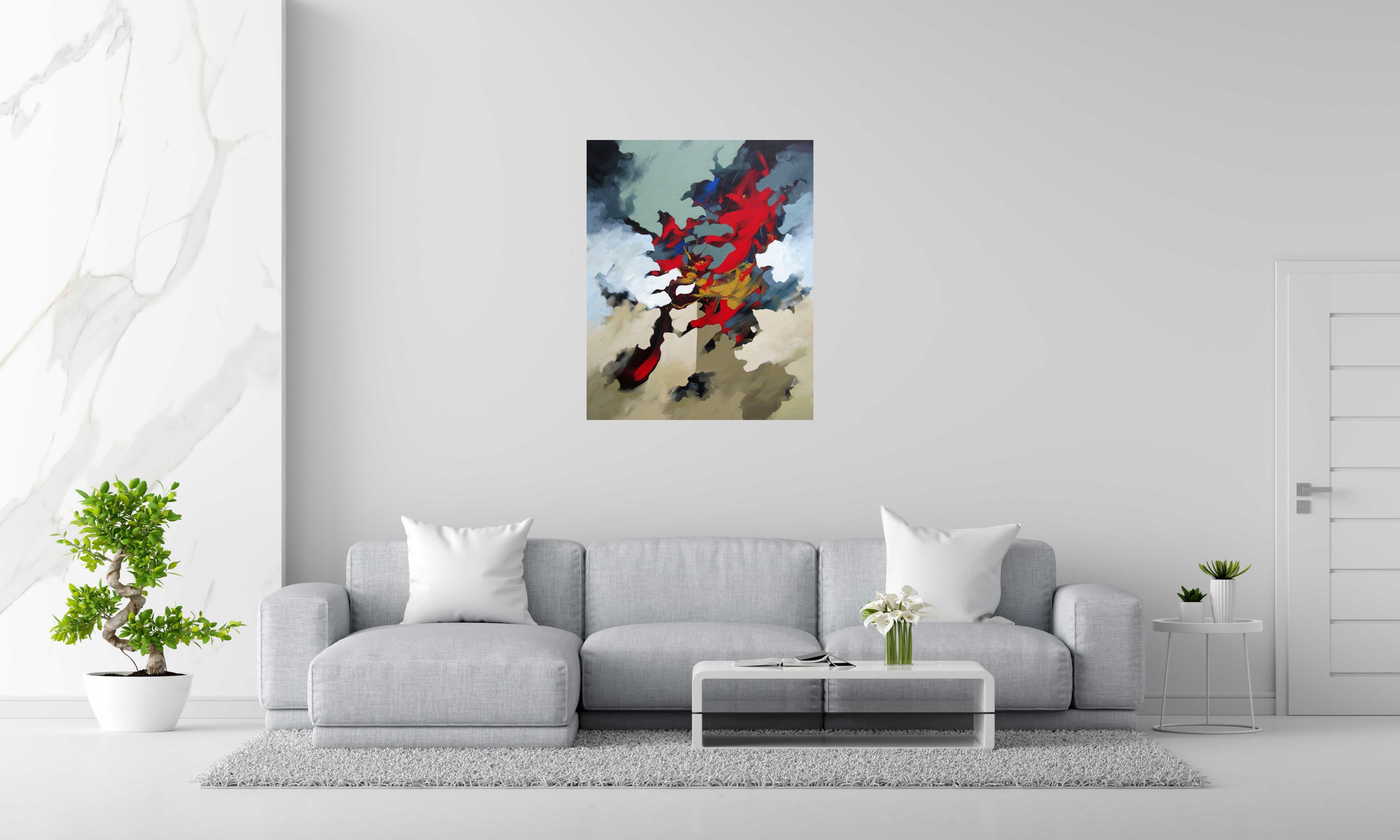 Peinture Chrysalide de BRUNEAU dans un intérieur – 81 × 10 cm