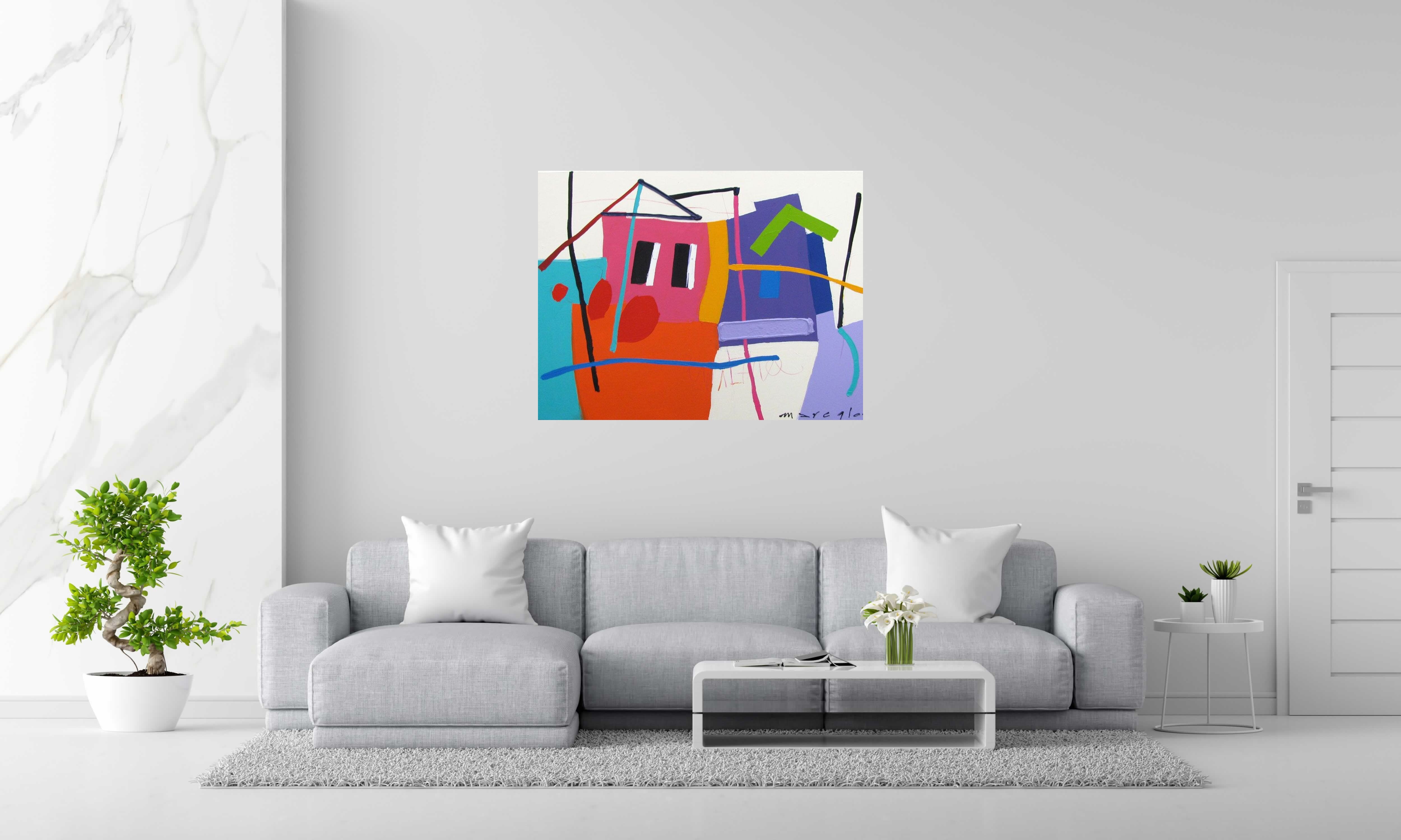 Peinture LA TEXTURA de MARCELLO CID SAINT JEAN dans un intérieur – 89 × 116 cm