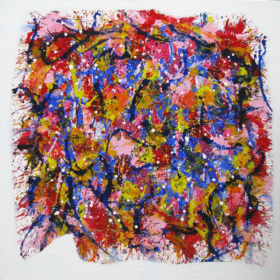 Peinture abstraite grande taille serie noname centrés n°15 – STEPHANE RIME – 100 × 100 cm