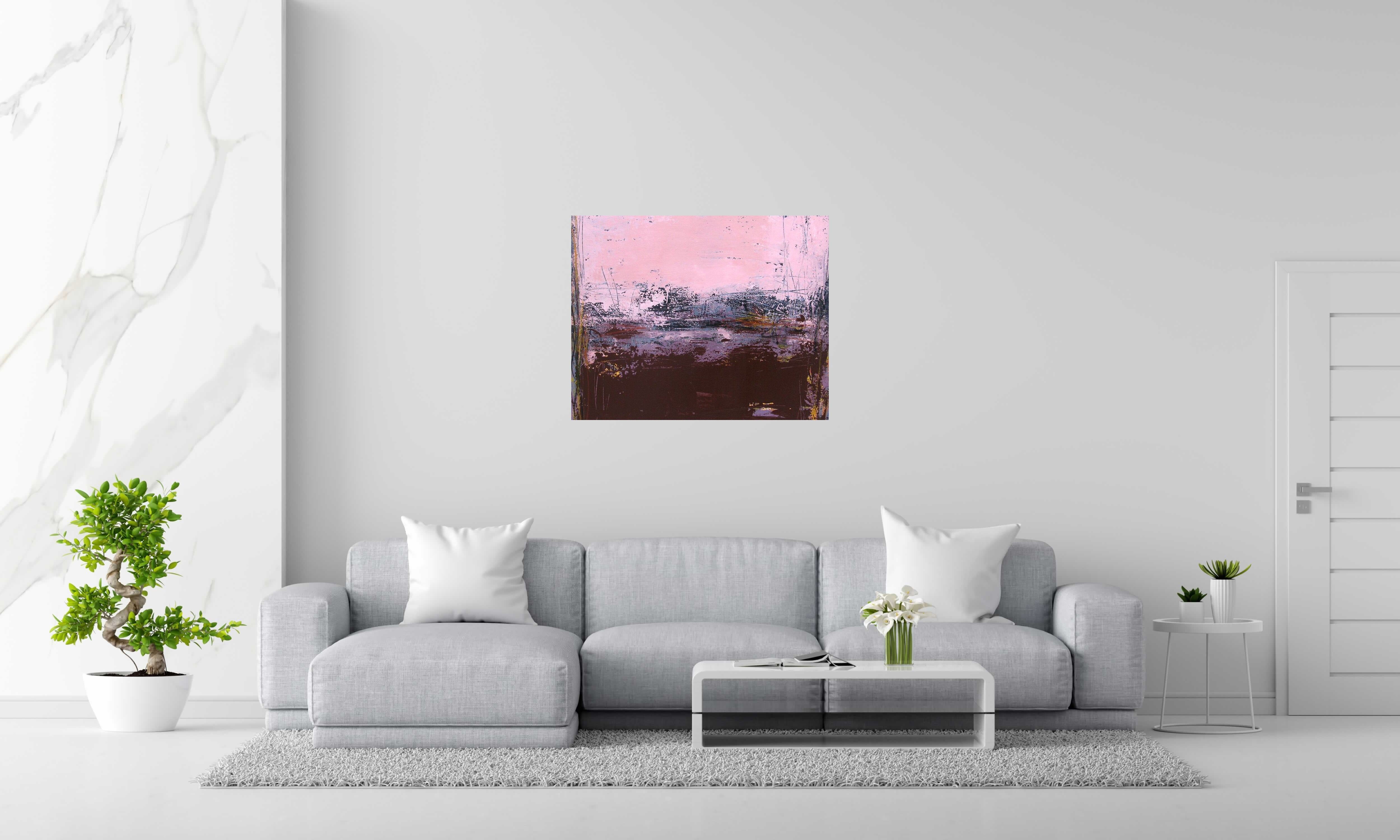 Peinture CHERRY de TANIA CARRARA dans un intérieur – 92 × 73 cm