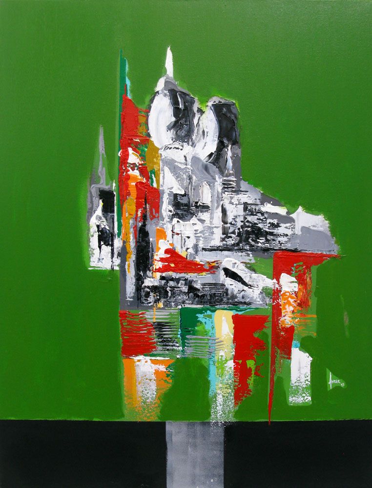 Peinture abstraite moyen format Nature morte – FARID AMRAR – 60 × 80 cm