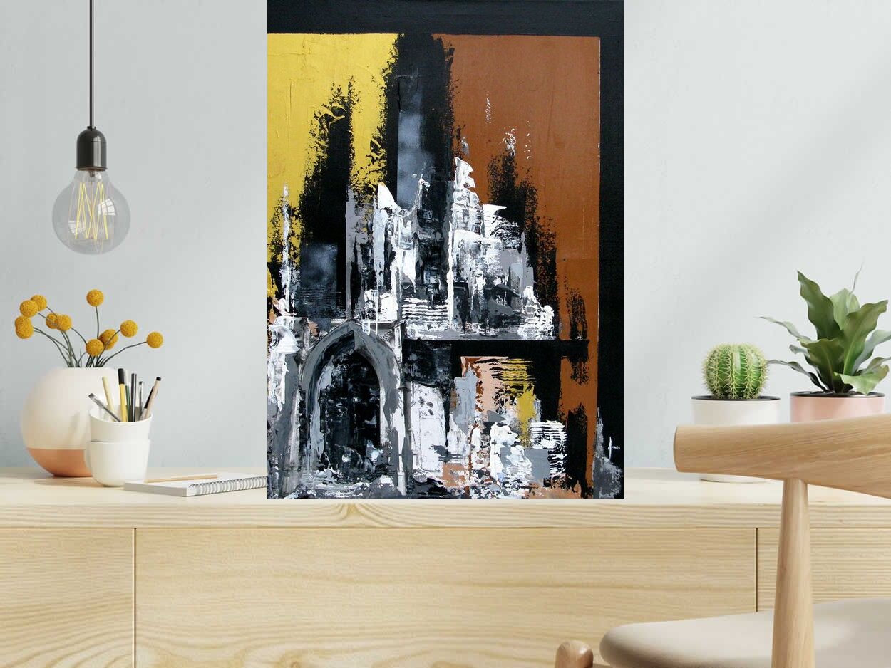 Peinture Rupture d'une pierre de FARID AMRAR dans un intérieur – 50 × 70 cm