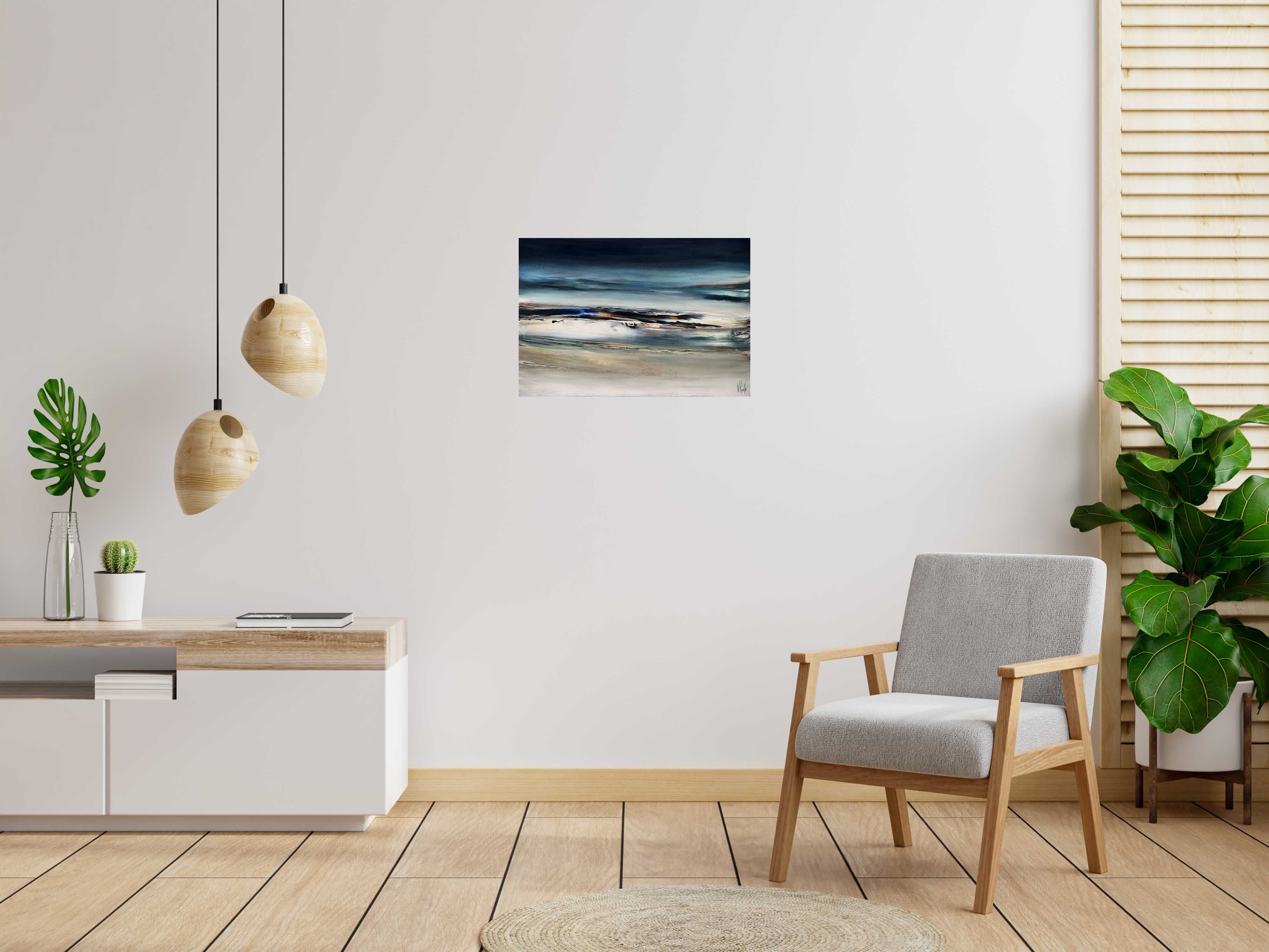 Peinture NOCTURNE de RUELLE NICOLAS dans un intérieur – 73 × 50 cm