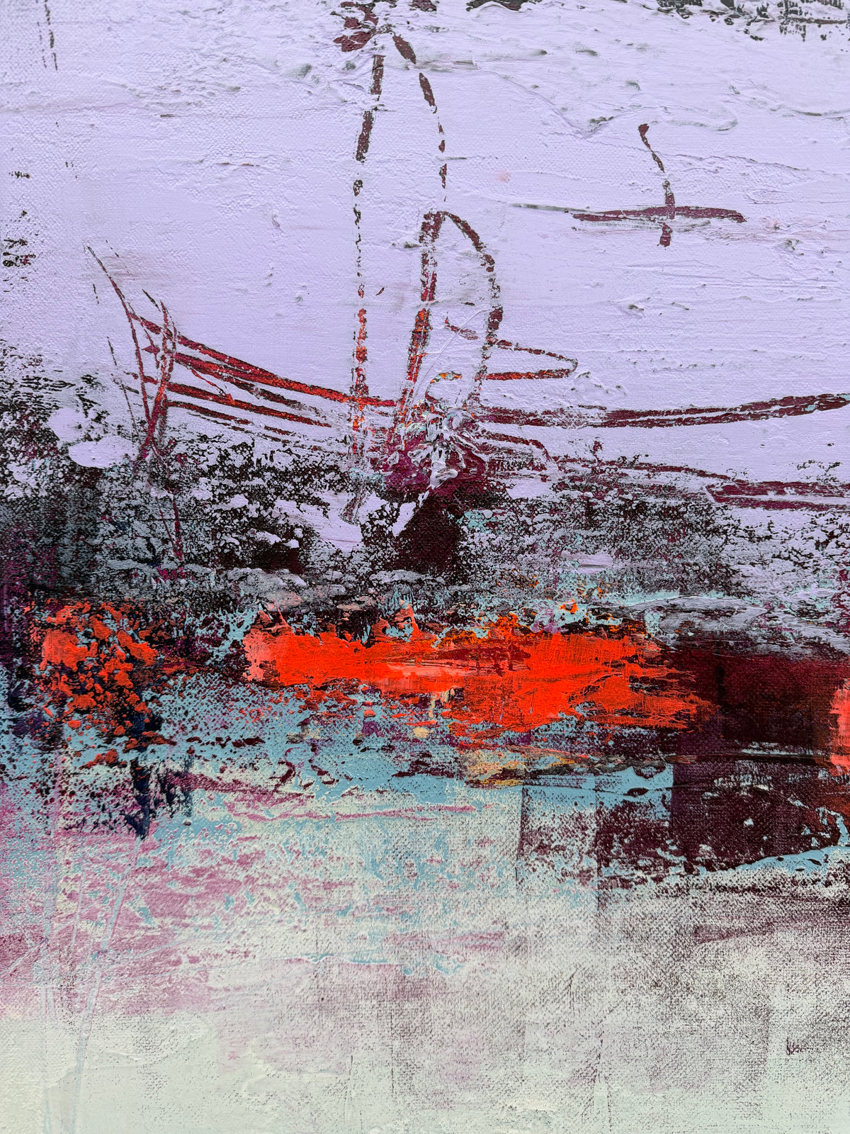 Peinture Nuances Guimauves de TANIA CARRARA dans un intérieur – 50 × 61 cm