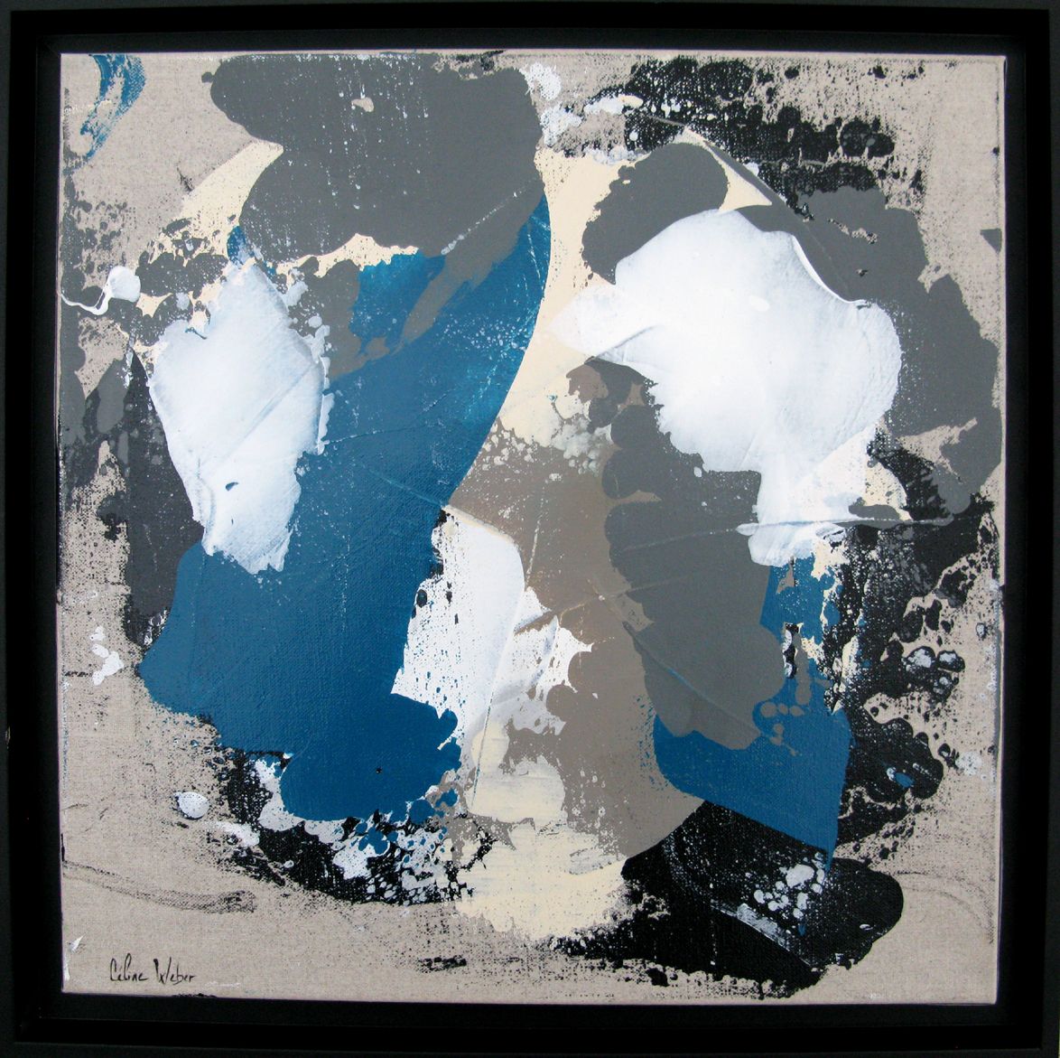 Peinture abstraite petit format Dunes 1 – CELINE WEBER – 40 × 40 cm
