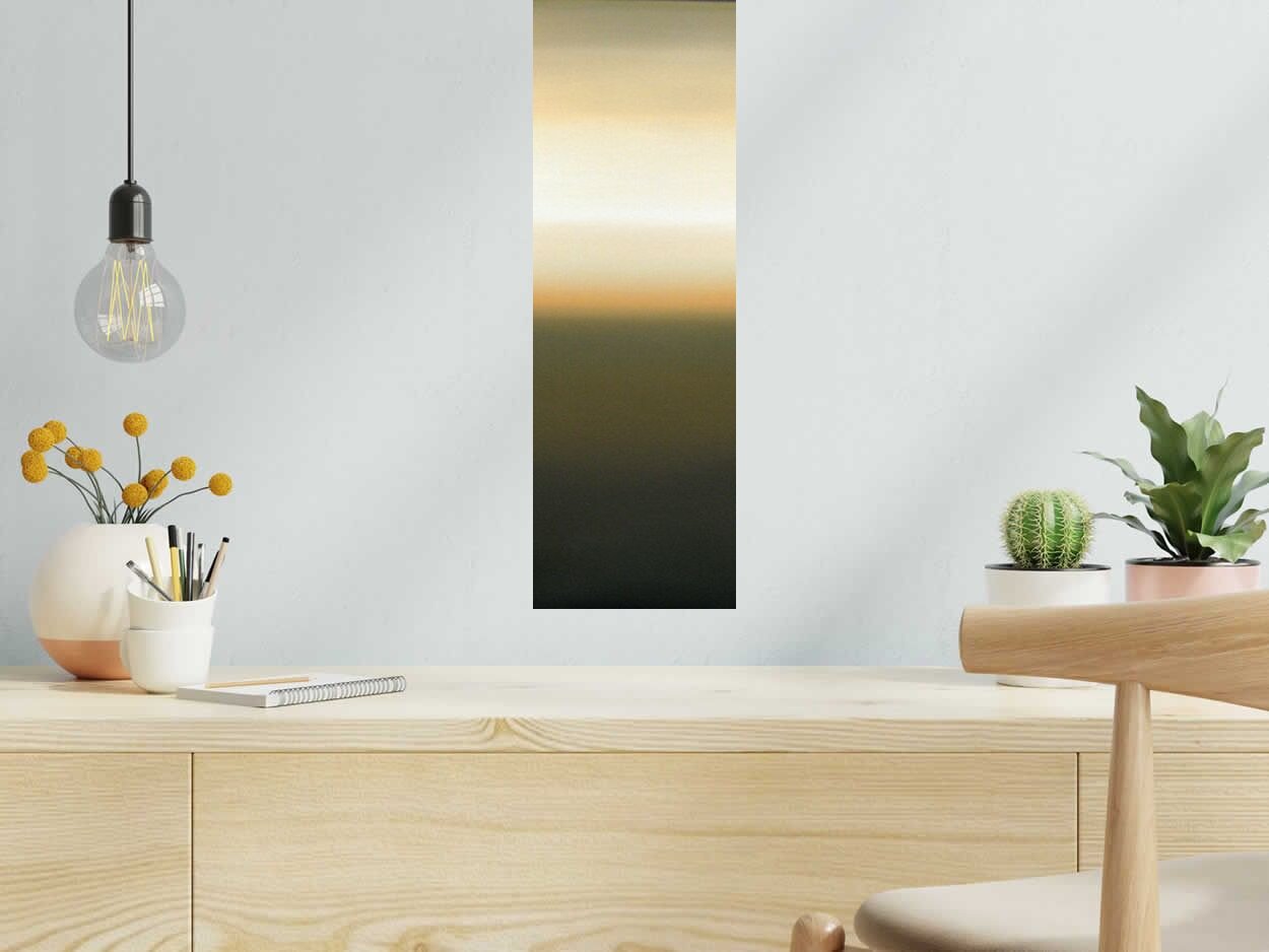 Peinture MICHIGAN LAKE V7 de ELISE BARAT dans un intérieur – 60 × 20 cm