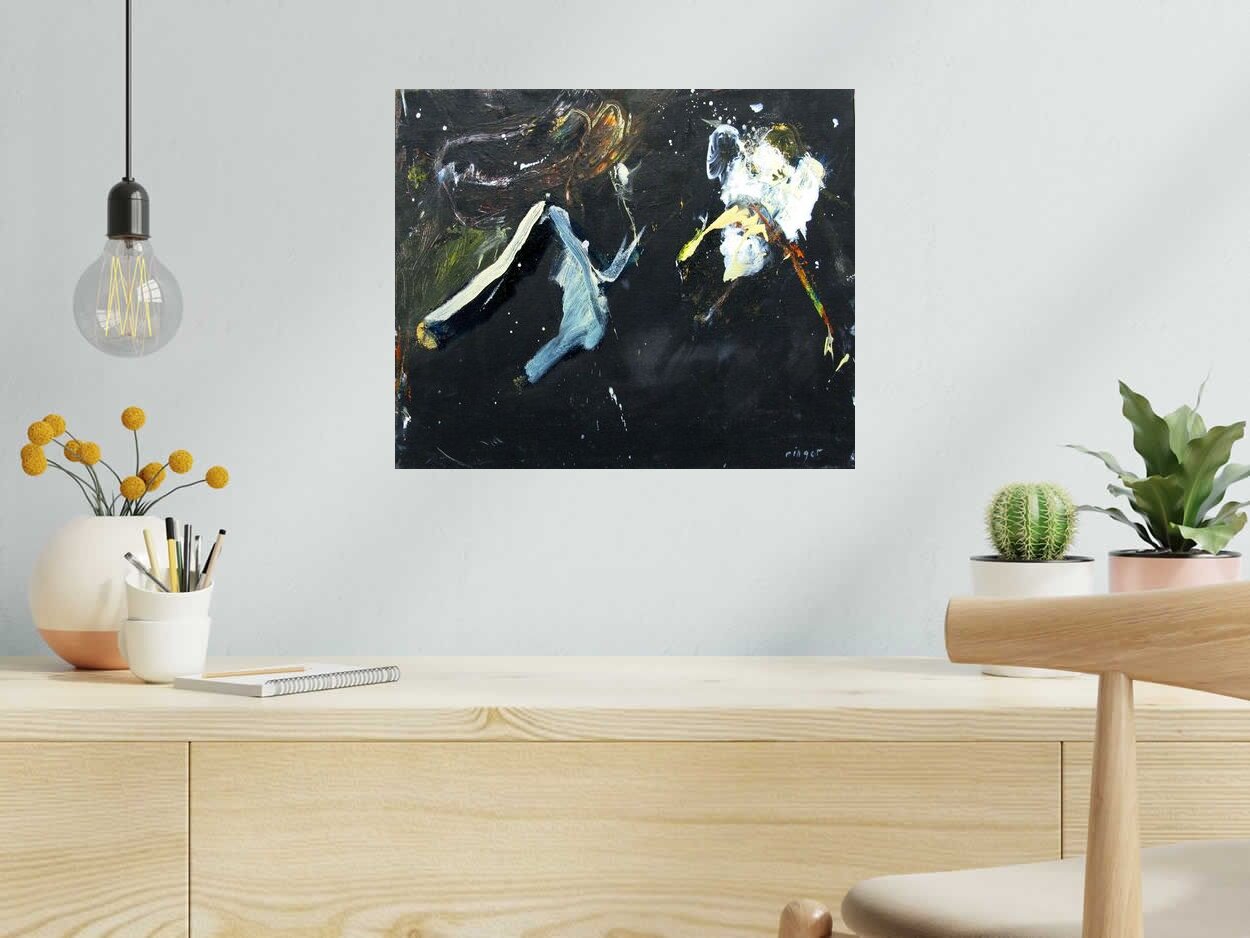 Peinture SANS TITRE de RINGER HERVE dans un intérieur – 46 × 38 cm