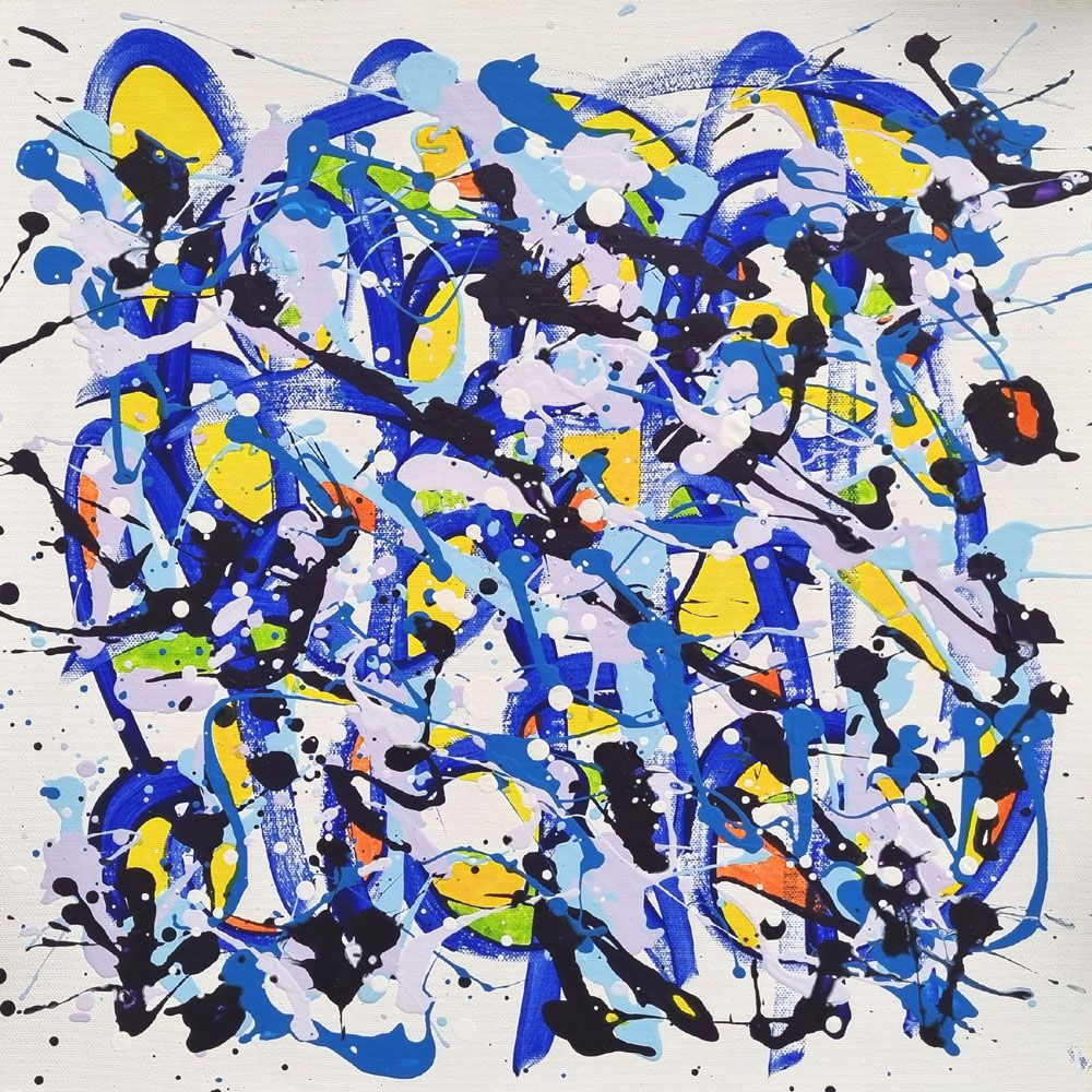Peinture abstraite petit format NONAME D19 – STEPHANE RIME – 40 × 40 cm